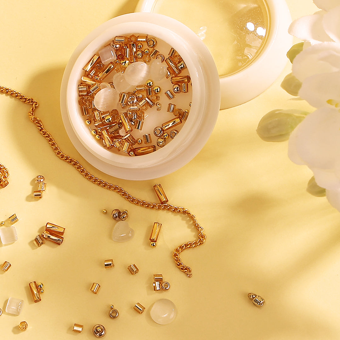 Mixed Rivets Alloy Flatback Crystal Opal Nail Rhinestones