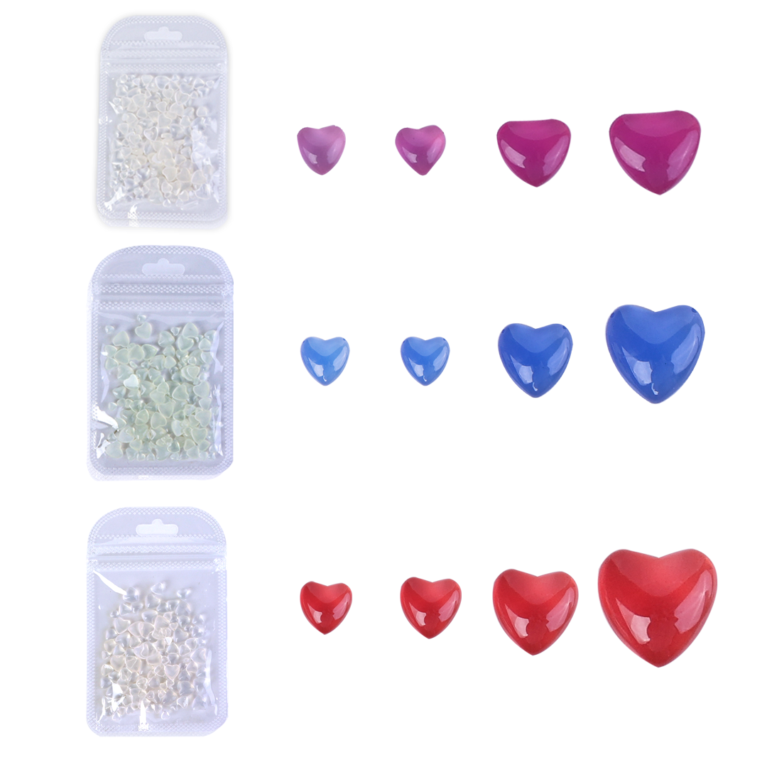 UV Light Color Change Peach Heart Rhinestones for Nail Art Decoration