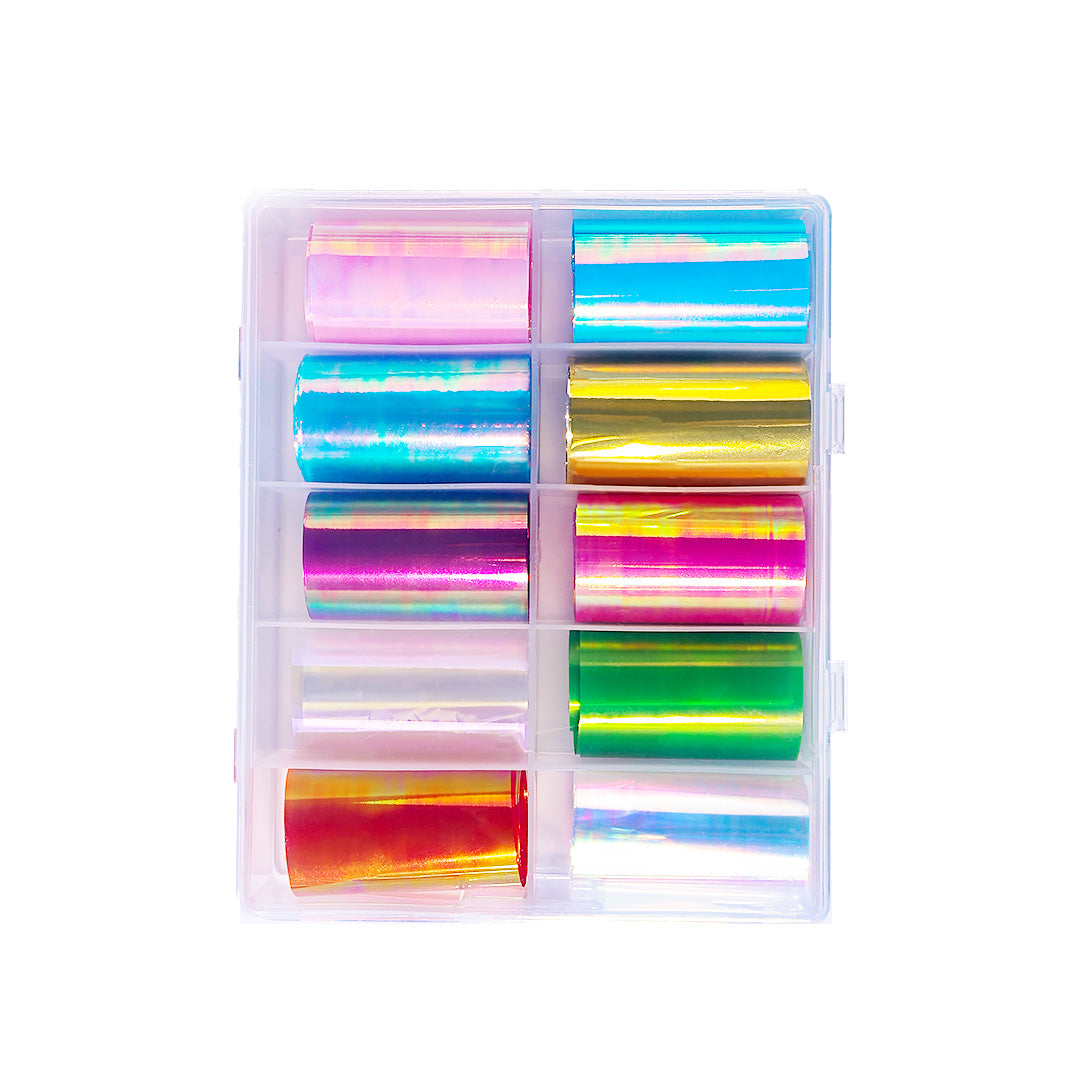 Gorgeous Holographic Nail Cellophane Foils Sticker Set