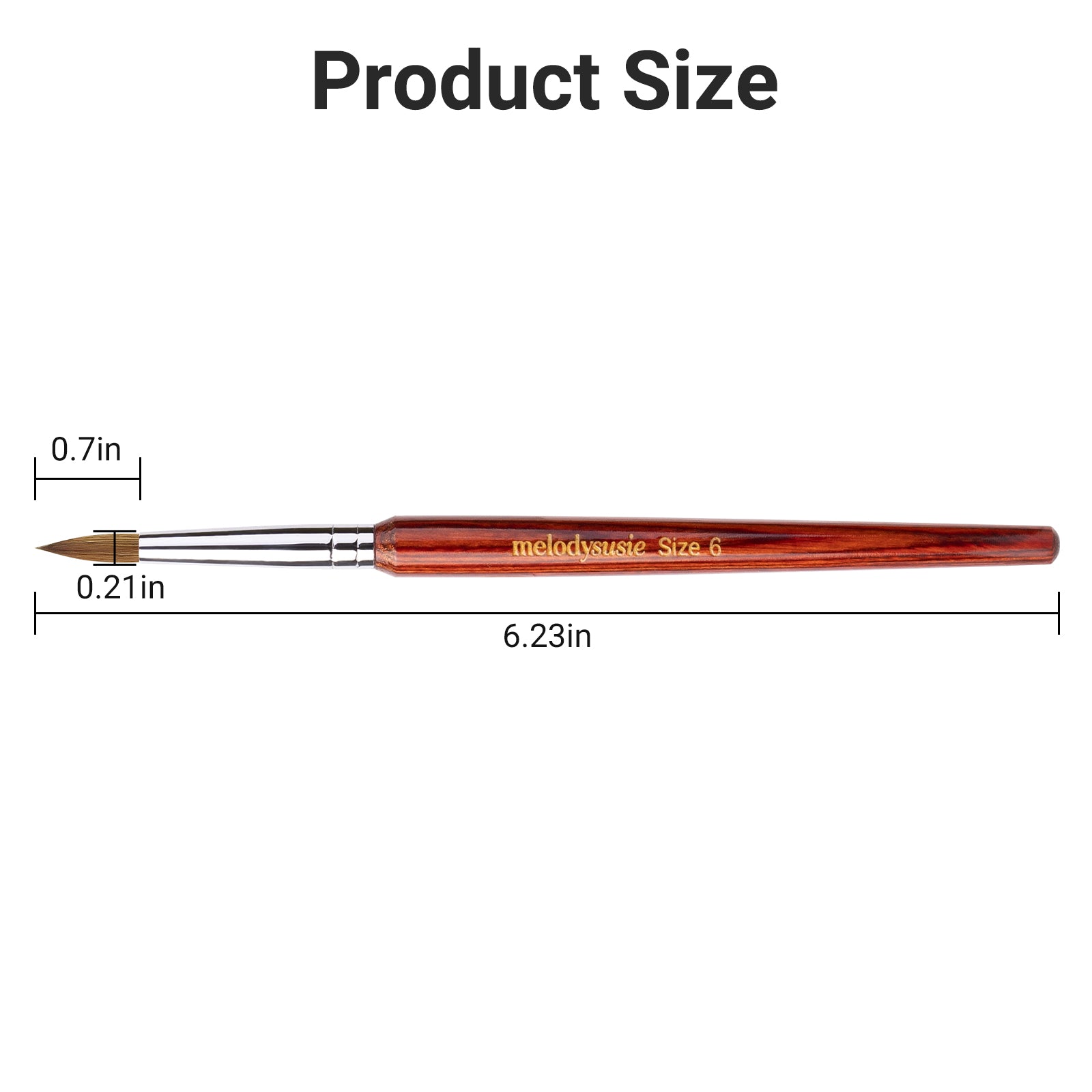 Kolinsky Acrylic Nail Brush - Rosewood Handle