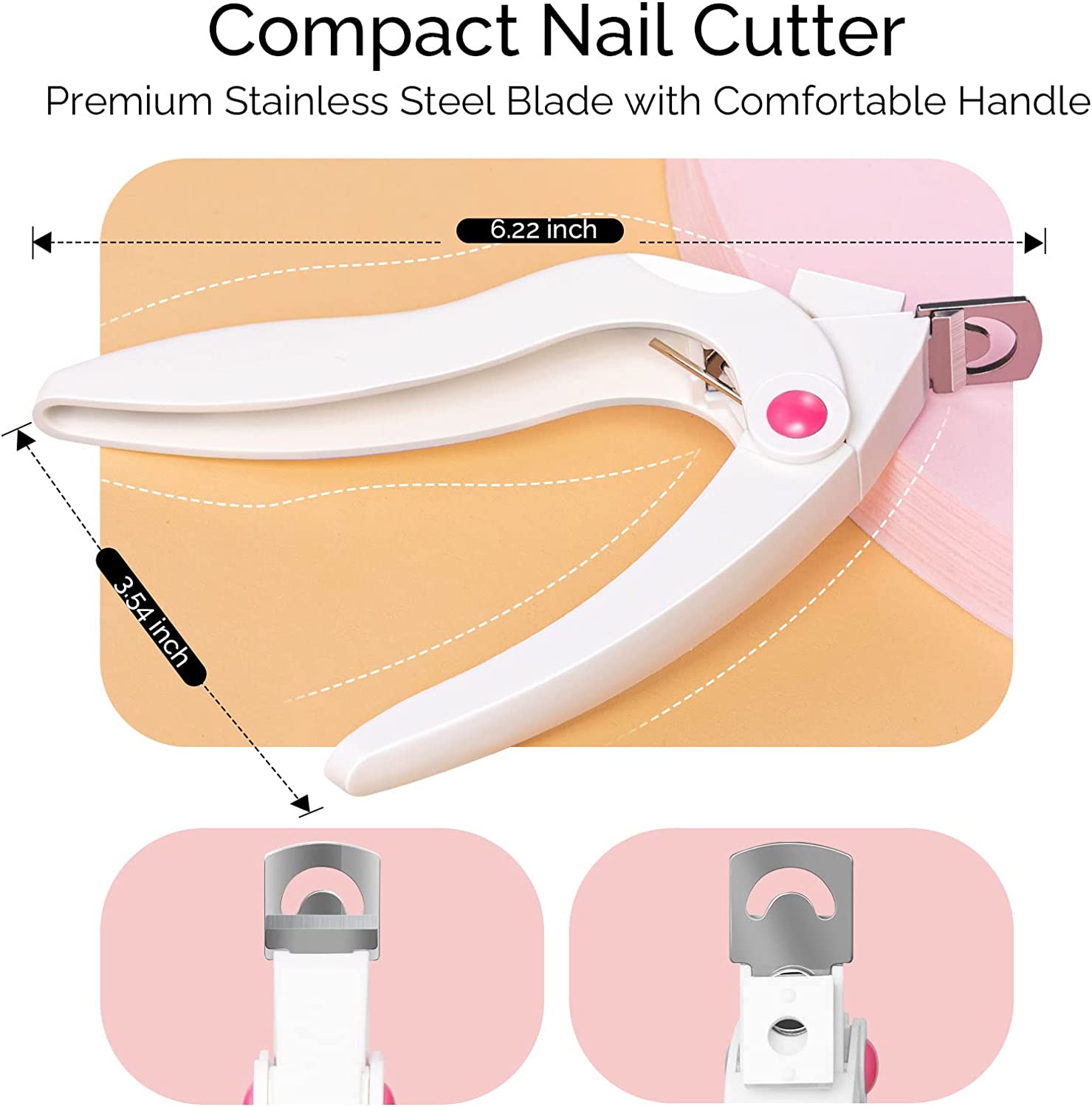 Rotary Adjustable Stainless Steel Acrylic Nail Clippers