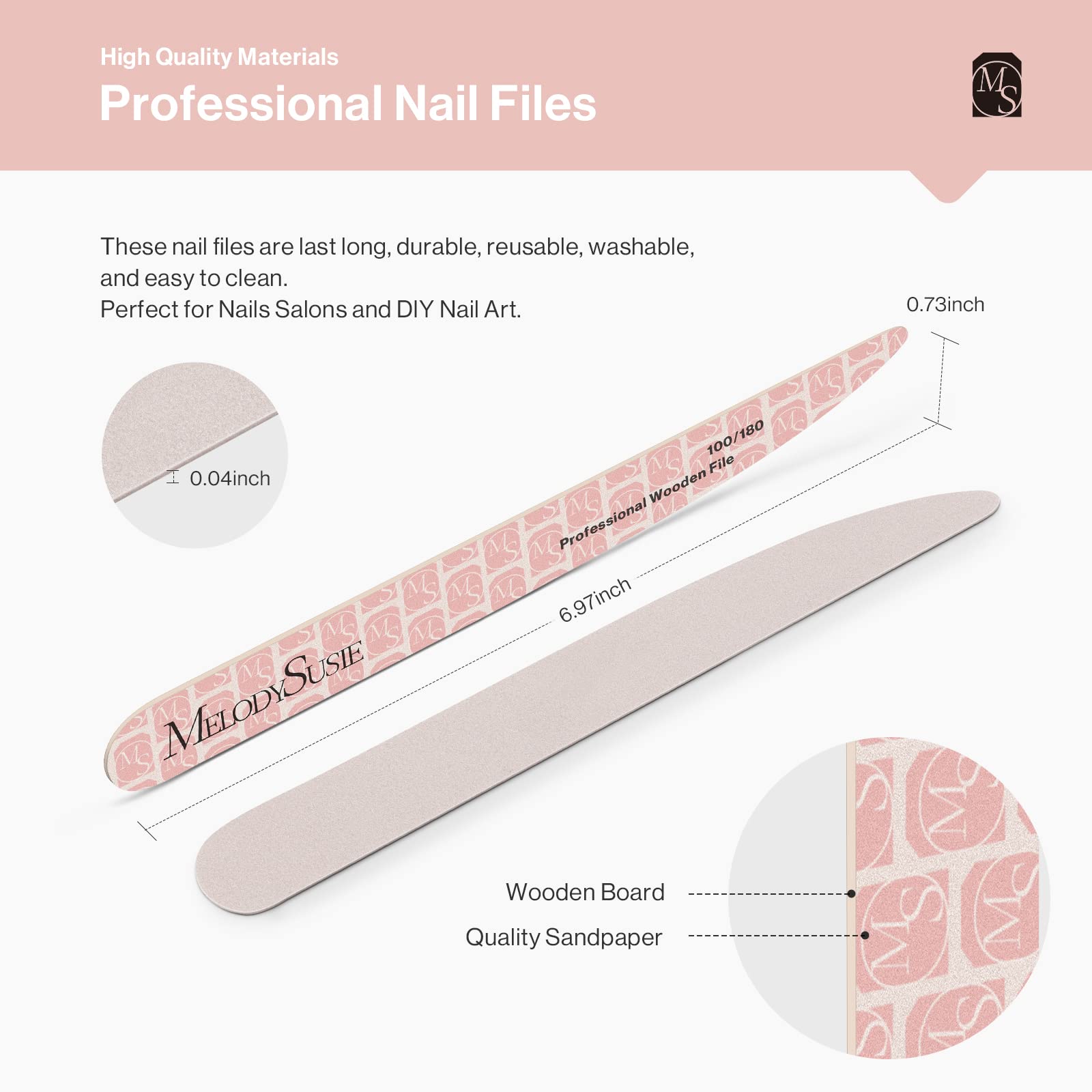 Washable Wooden Nail Files 100/180