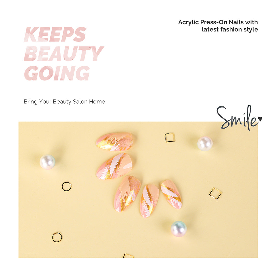 Golden Beach Acrylic Press On Nails Kits