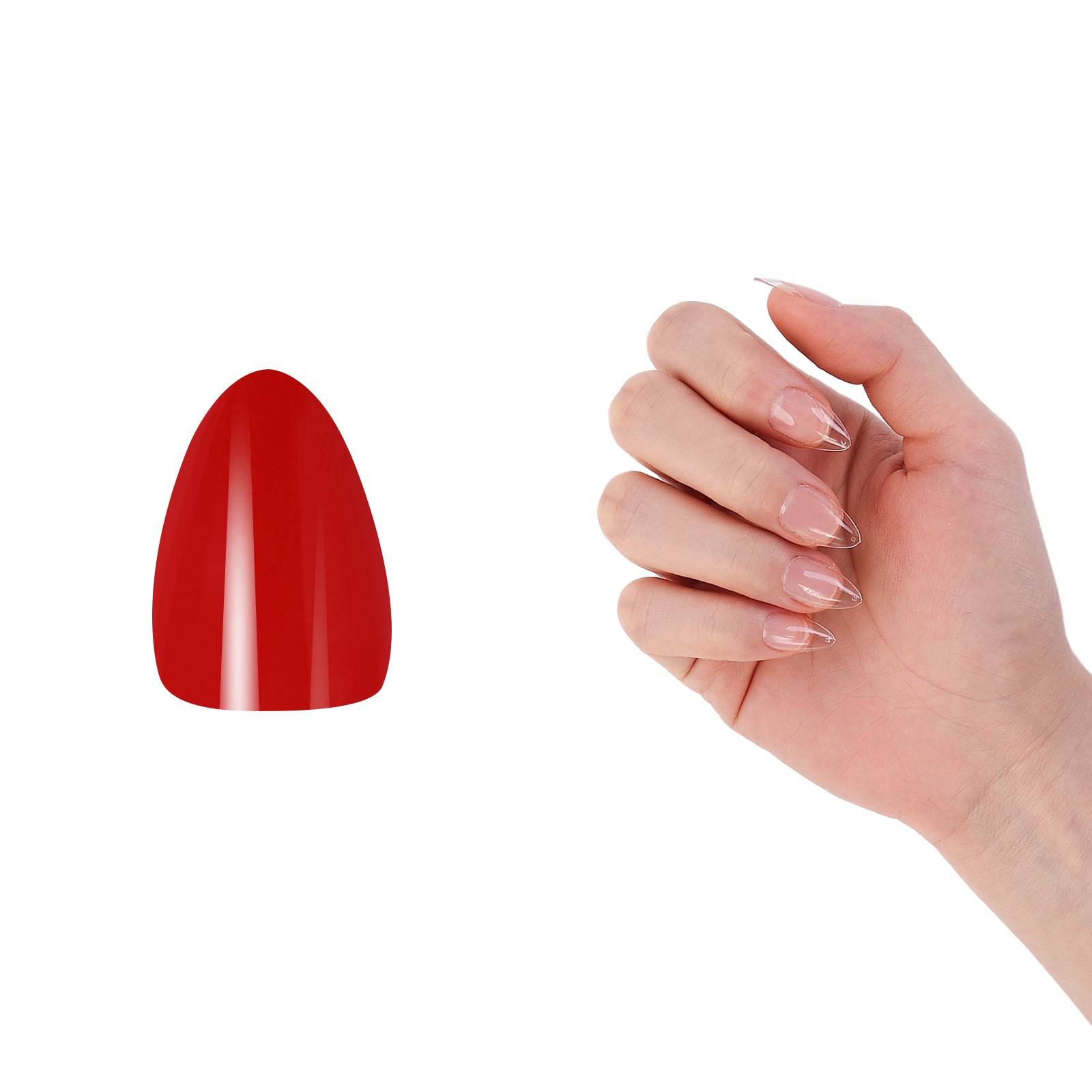 Short Almond Nail Tips – Clear Full Cover