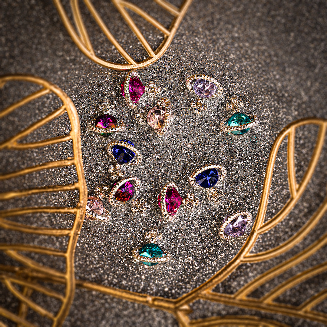 3D Saturn Shape Nail Rhinestones