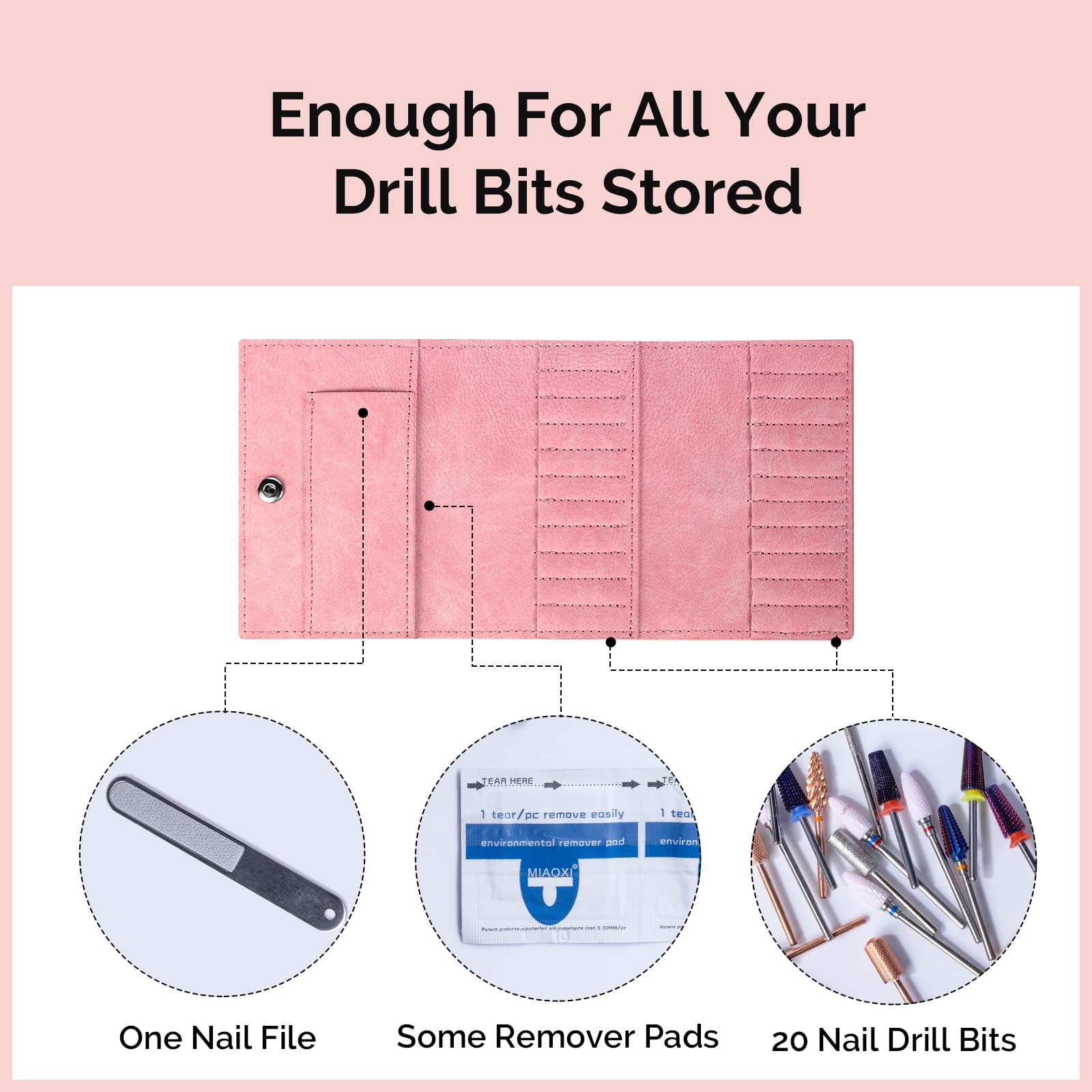 Nail Drill Bit Holder Wallet