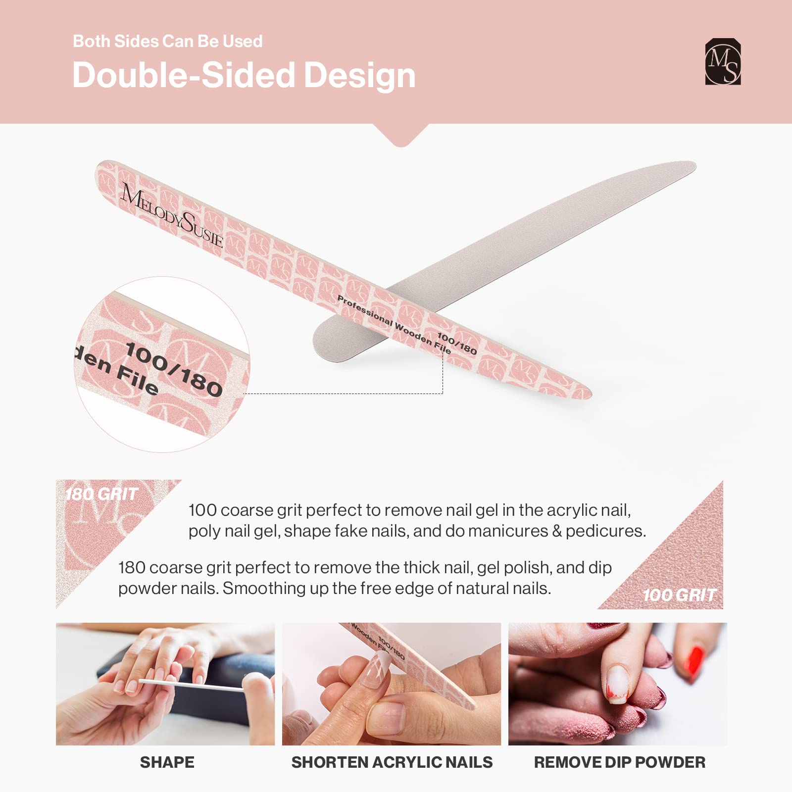 Washable Wooden Nail Files 100/180