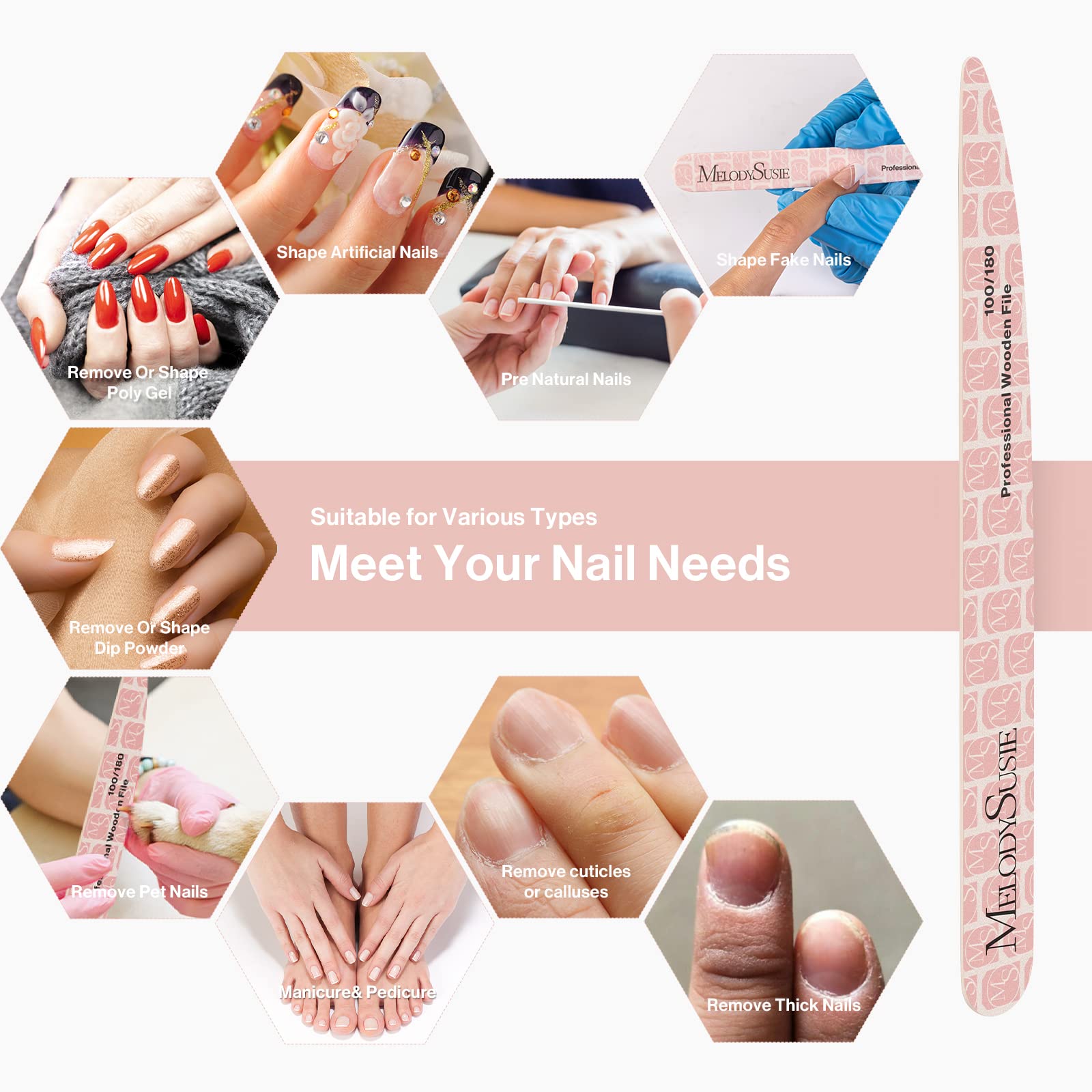 Washable Wooden Nail Files 100/180
