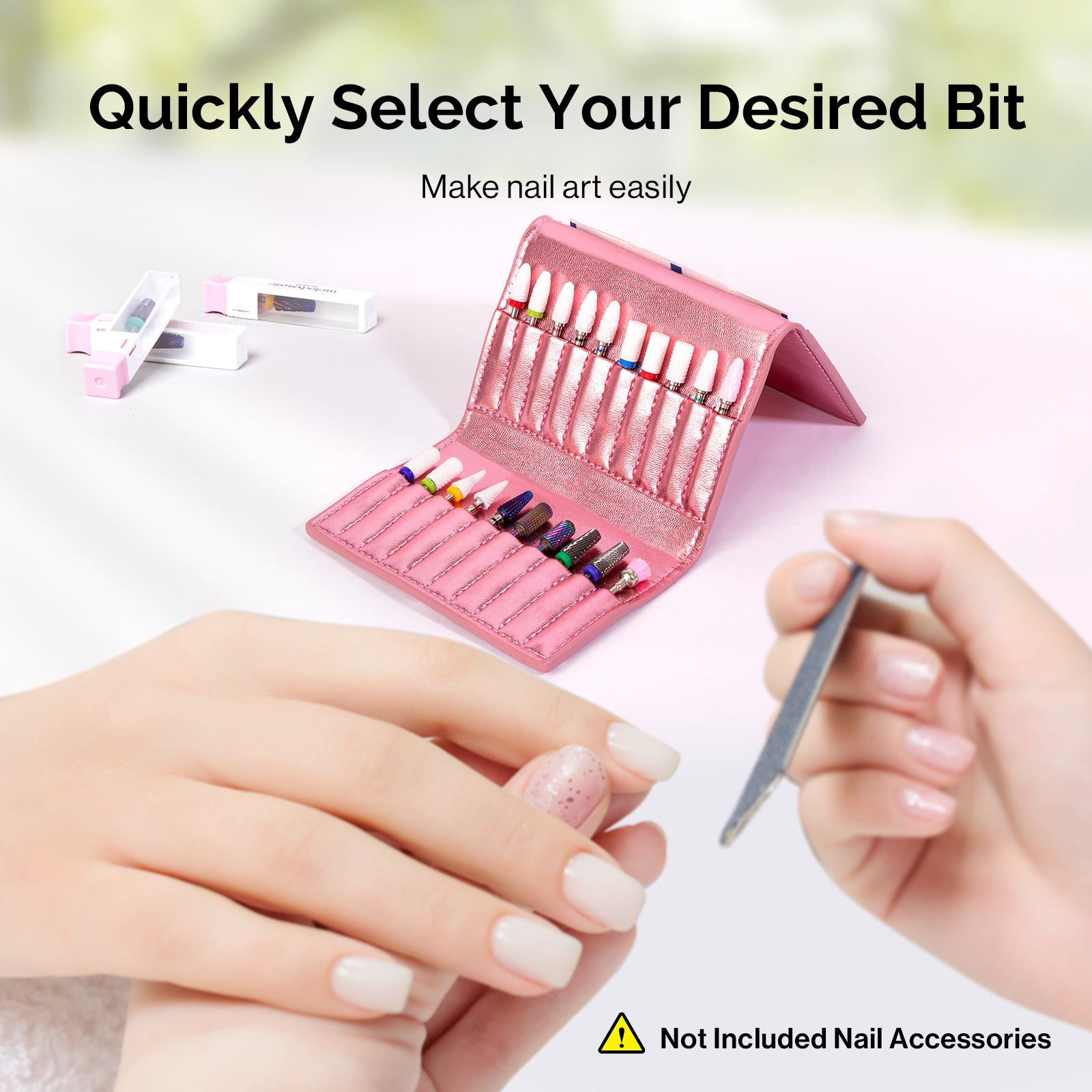 Nail Drill Bits Folding Storage Bag With Gift Box