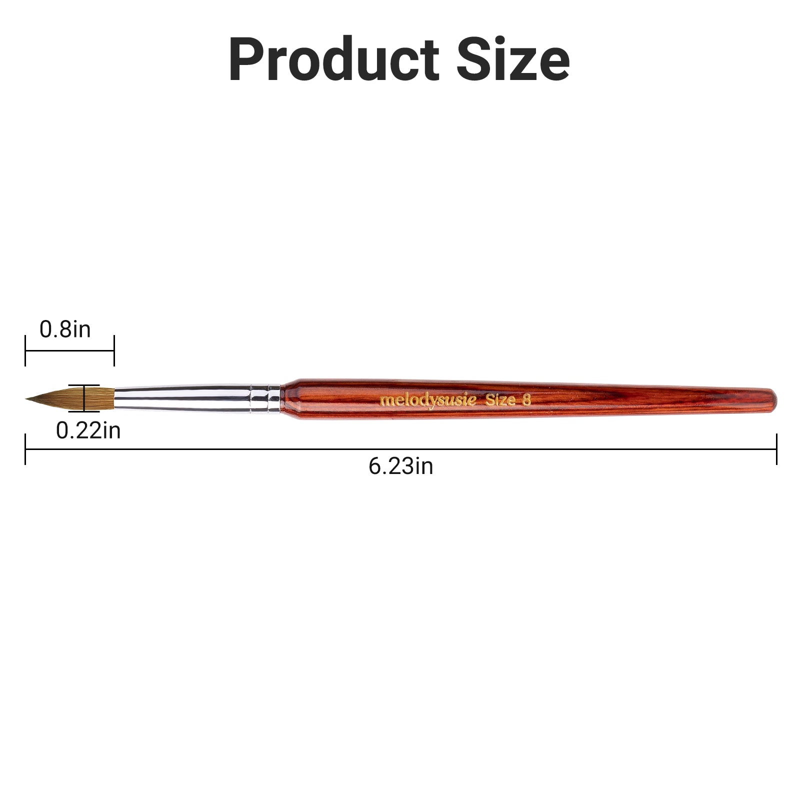 Kolinsky Acrylic Nail Brush - Rosewood Handle