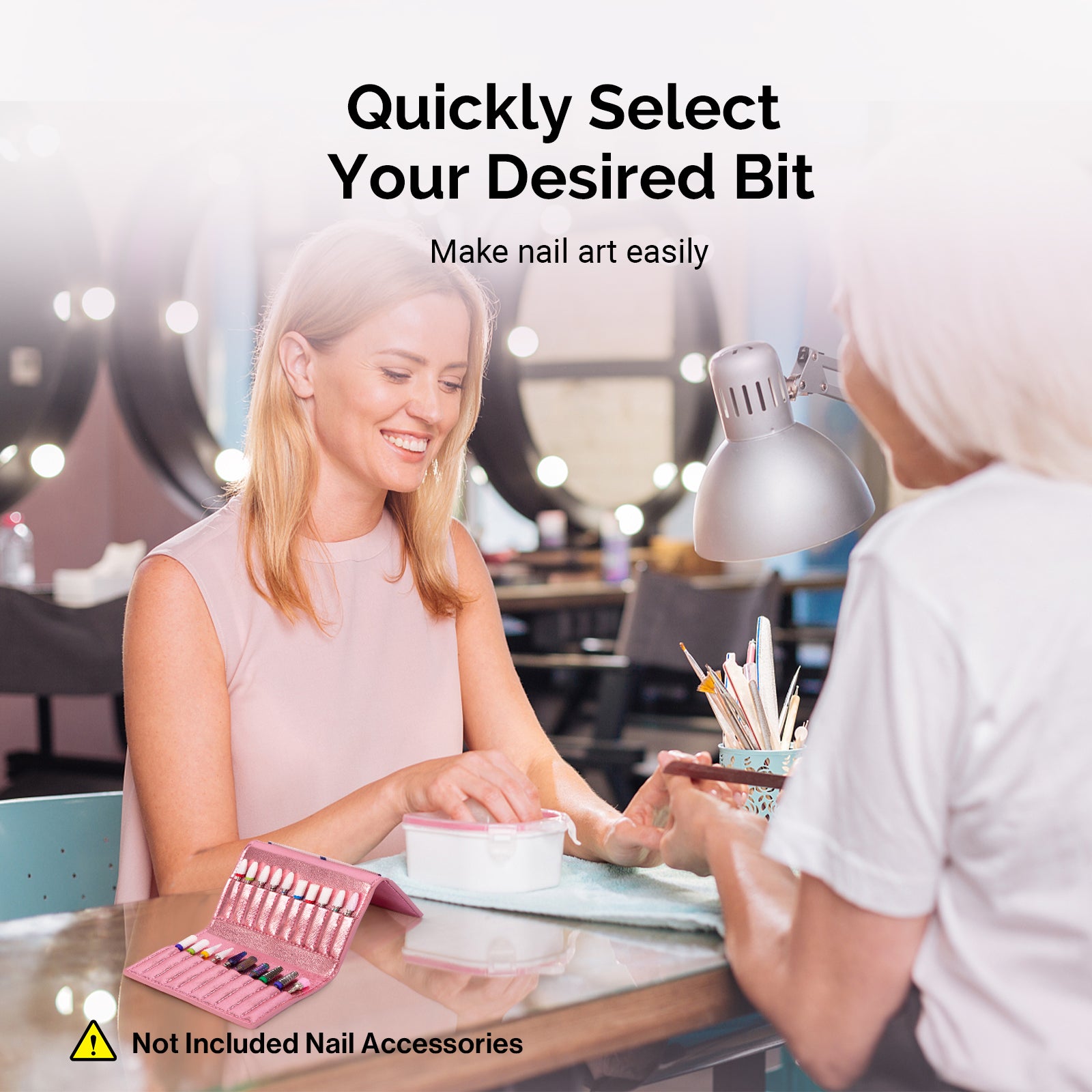 Nail Drill Bits Folding Storage Bag With Gift Box