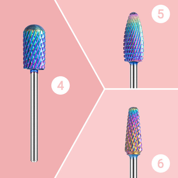 New Colorful Tungsten Carbide Nail Drill Bits Set (10pcs)