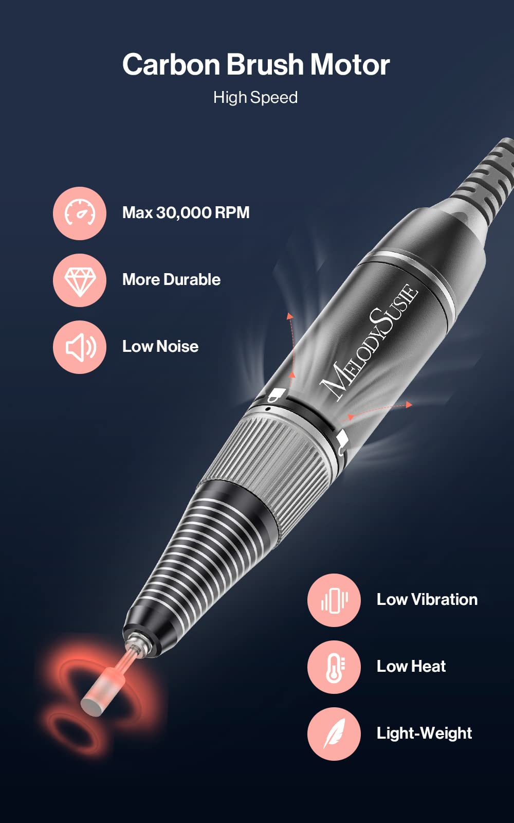 SE1-Selene Rechargeable Nail Drill 30,000 RPM (Black)