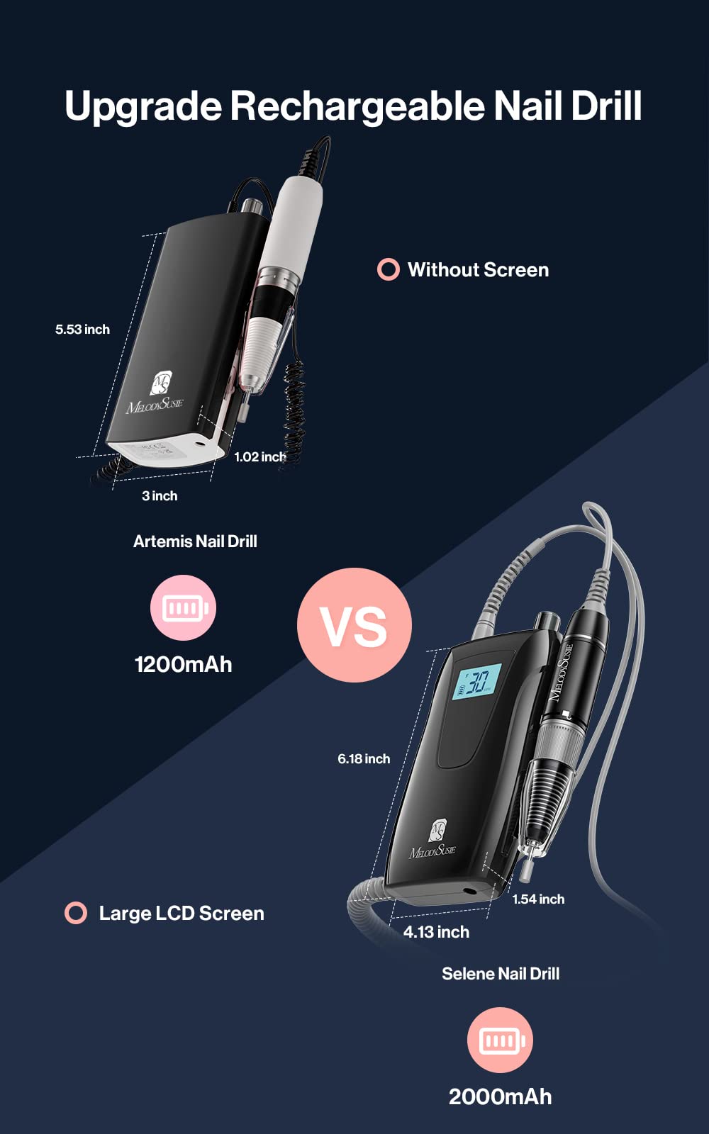 SE1-Selene Rechargeable Nail Drill 30,000 RPM (Black)