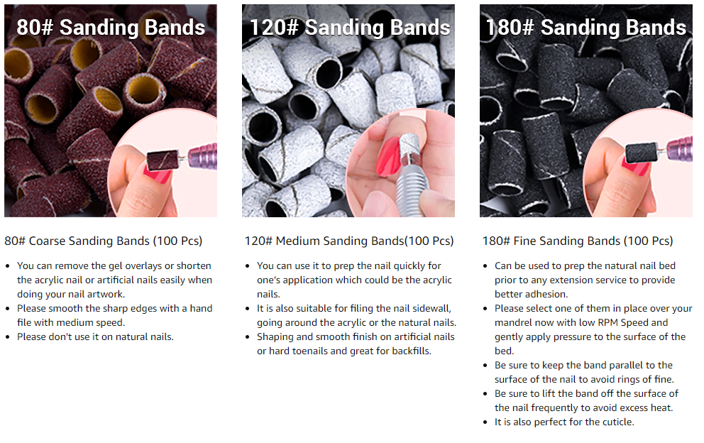 Colorful 300pcs Professional Sanding Bands