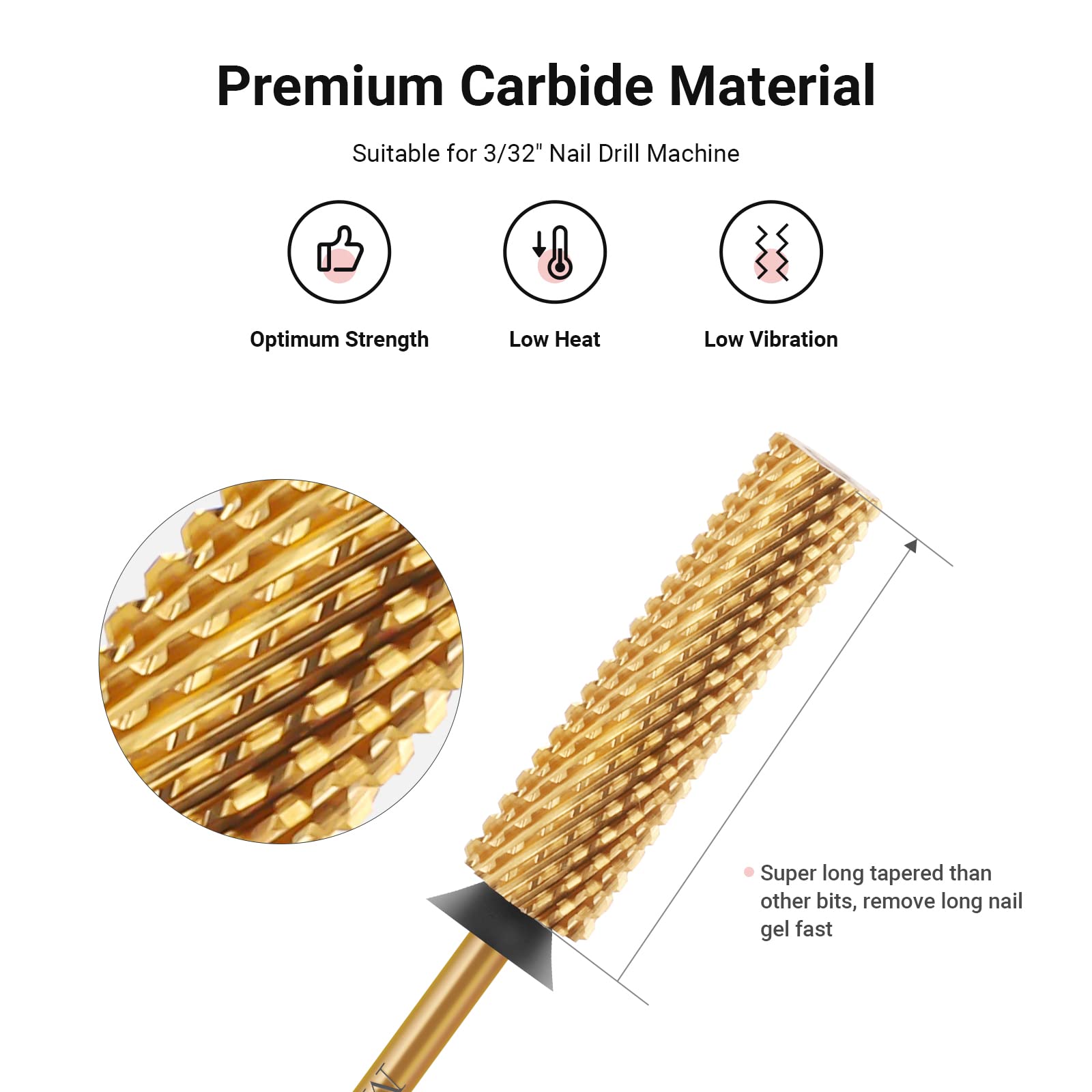 Super Long Tapered Tungsten Carbide Nail Drill Bits
