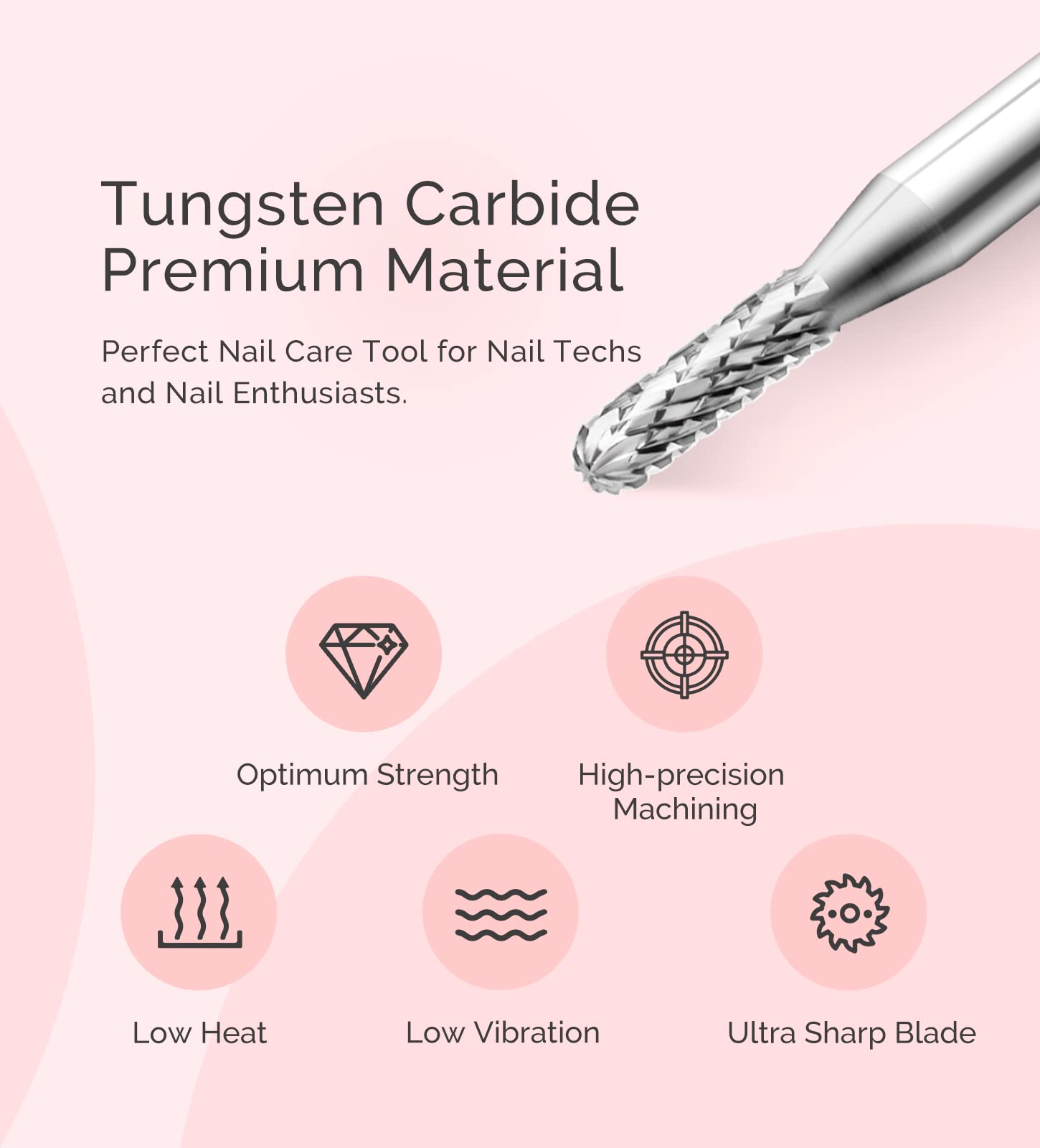 Small Round Barrel Tungsten Carbide Nail Drill Bit