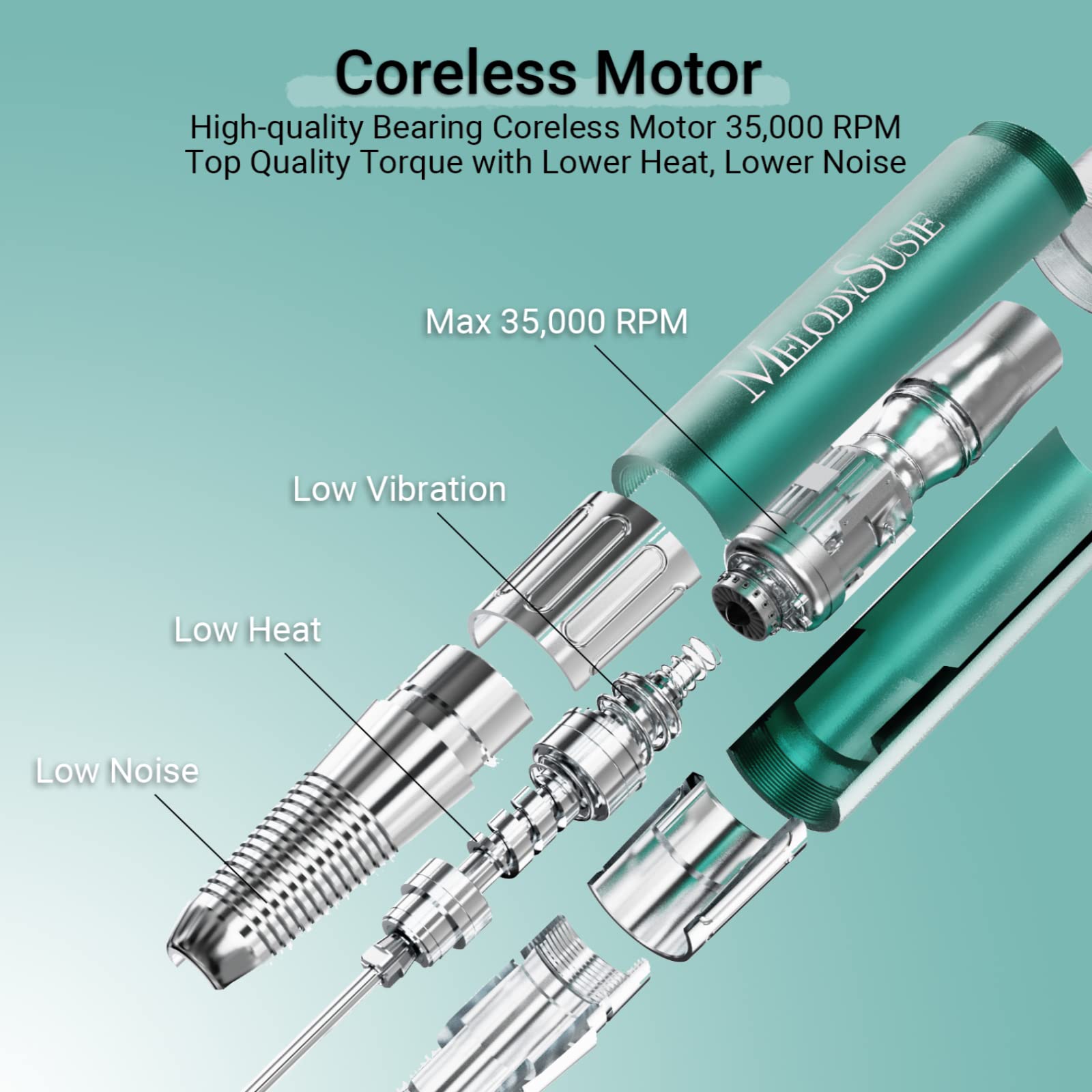 Sparkle Plus(MM400C) Rechargeable Nail Drill 35,000RPM