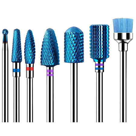 Blue Carbide Nail Drill Bits Set (7pcs)