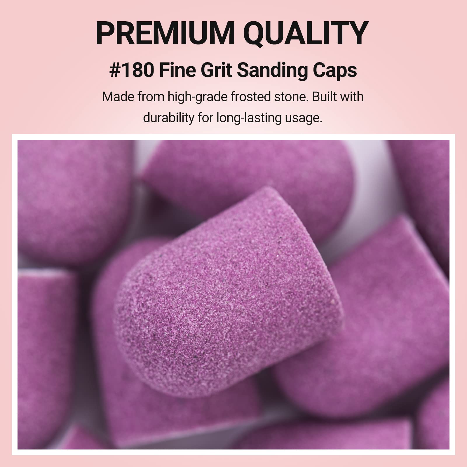 Nail Sanding Caps With A Rubber Mandrel Bit Purple - 13mm