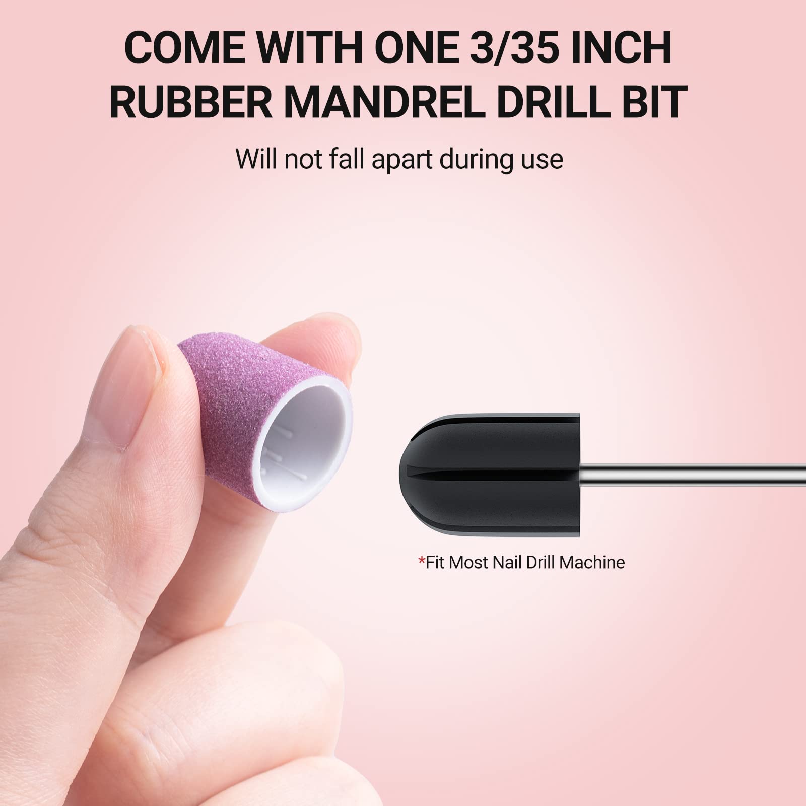 Nail Sanding Caps With A Rubber Mandrel Bit Purple - 13mm