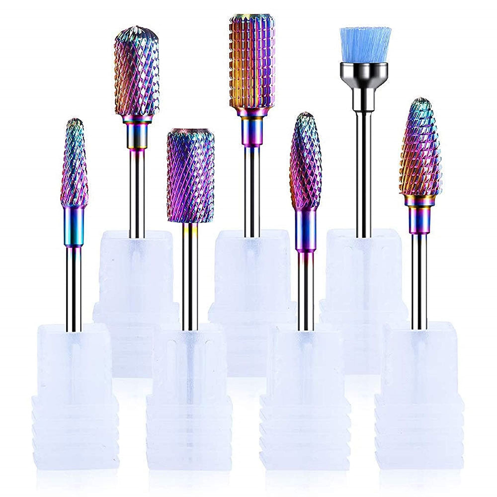 Colorful Tungsten Carbide Nail Drill Bits Set (7pcs)