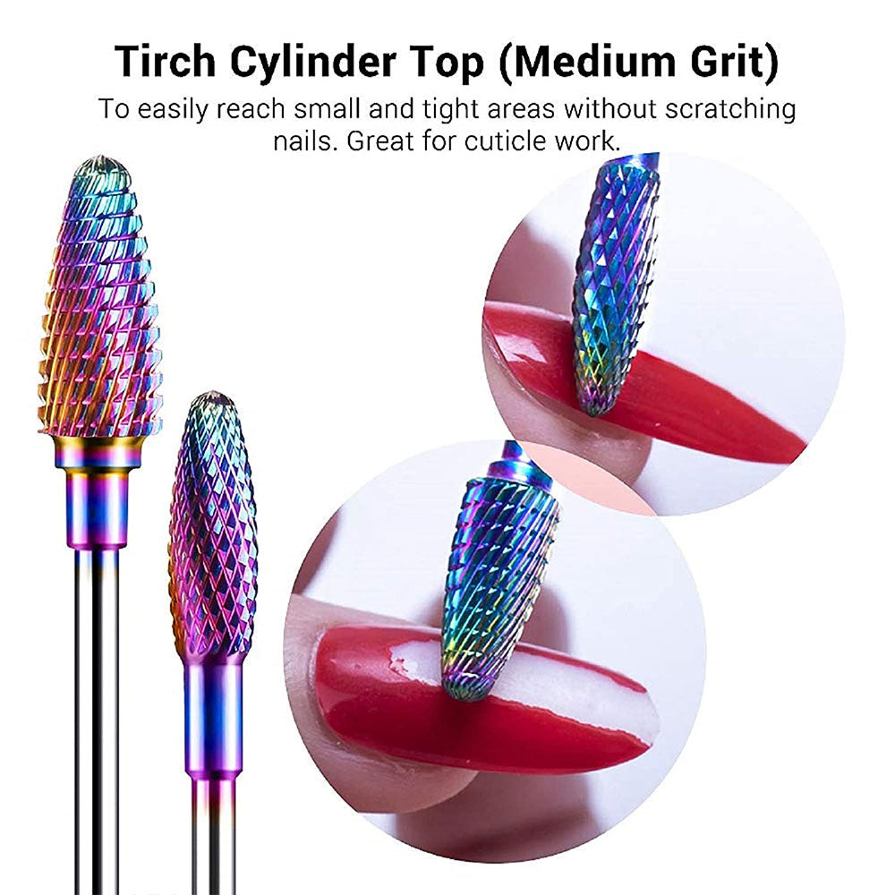 Colorful Tungsten Carbide Nail Drill Bits Set (7pcs)