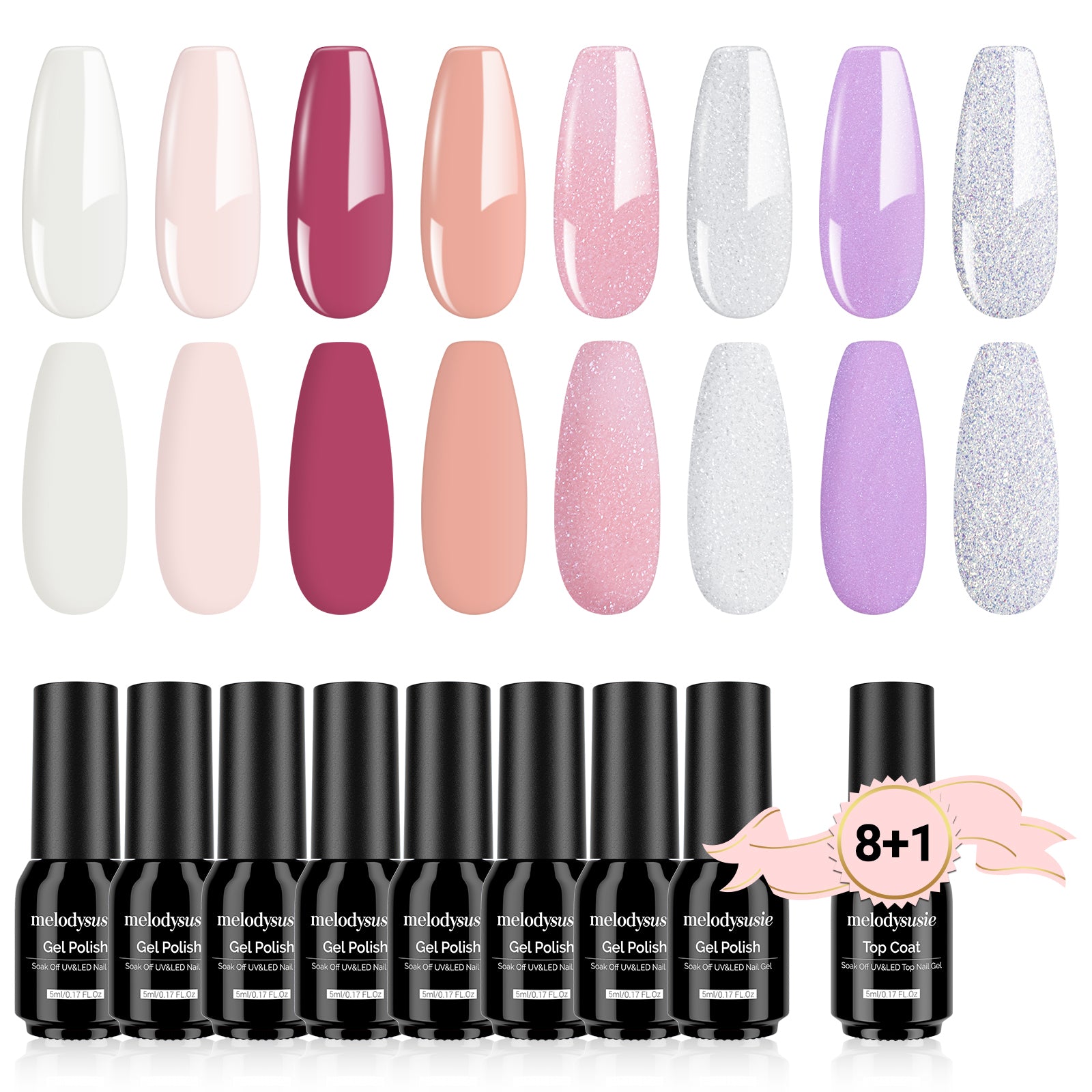 Jelly Pink 8+1 Gel Nail Polish Kit