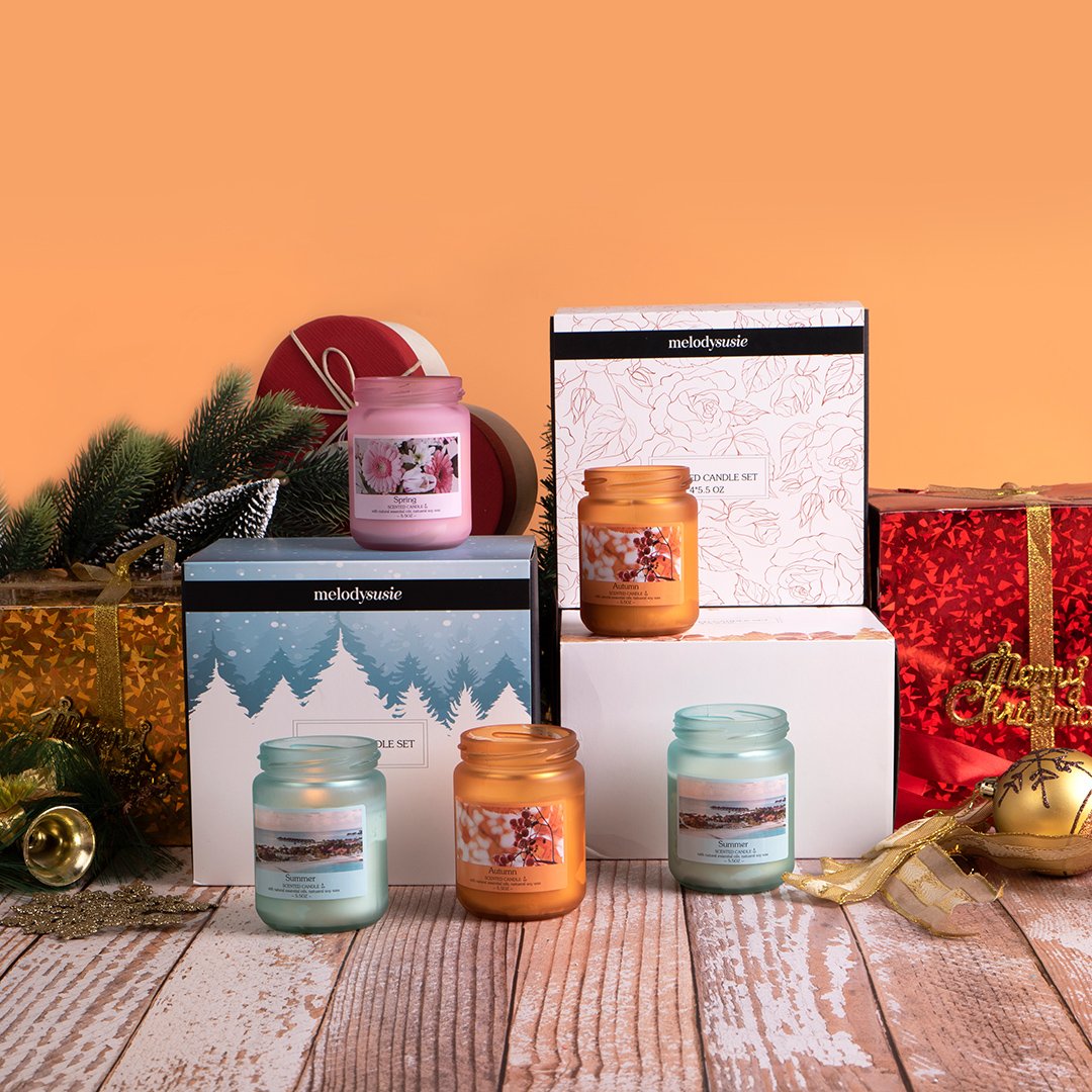 Seasonal Scented Candles Gift Set