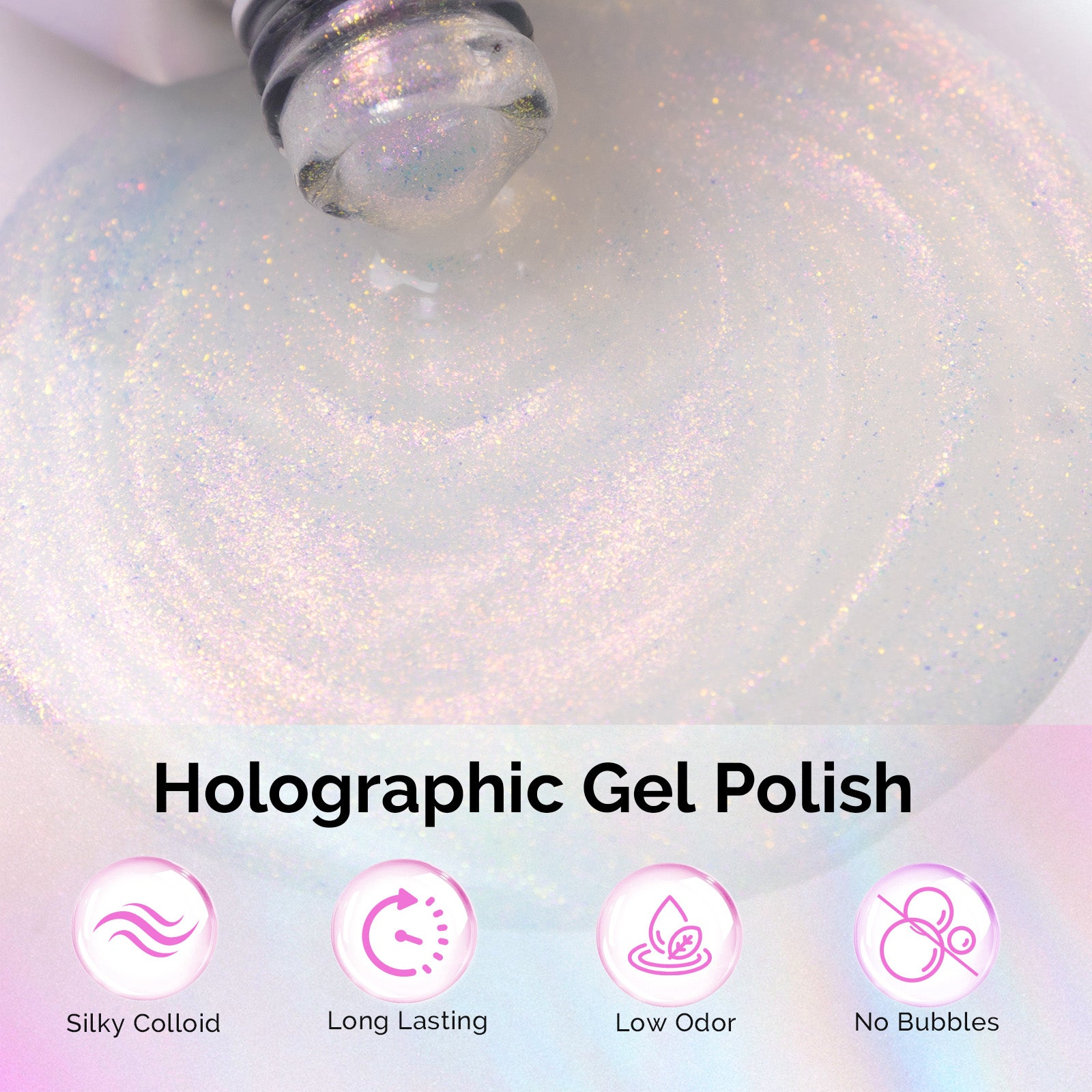 G2608 Shimmer Aurora Yellow Pink - TPO-Free Thick Gel Nail Polish(15ml)