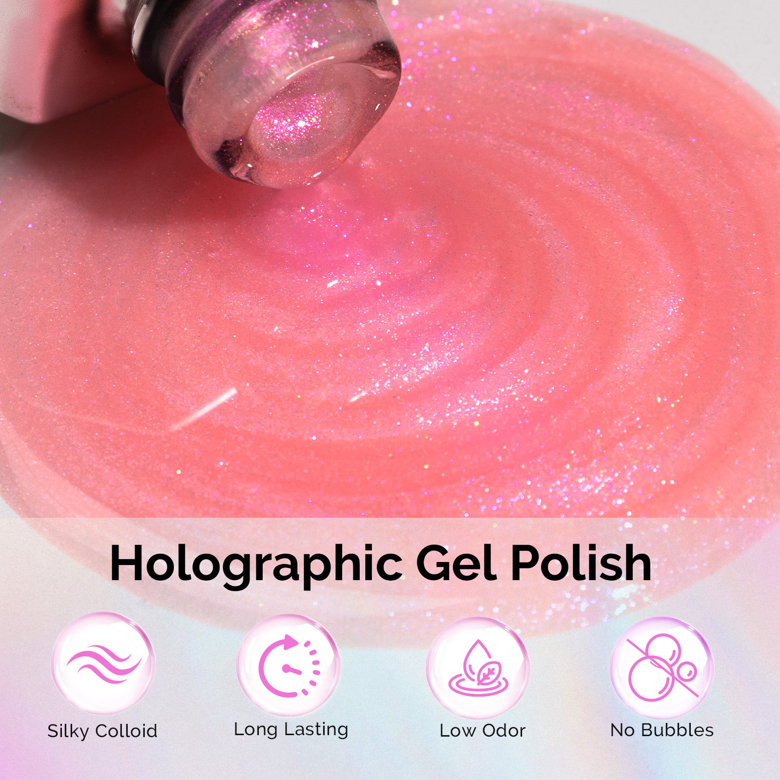 G2609 Jelly Pink Aurora Shimmer - TPO-Free Thick Gel Nail Polish(15ml)