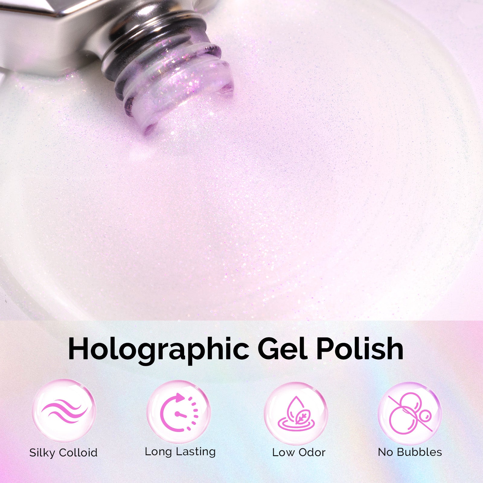 G2606 Pink Aurora Shimmer - TPO-Free Thick Gel Nail Polish(15ml)