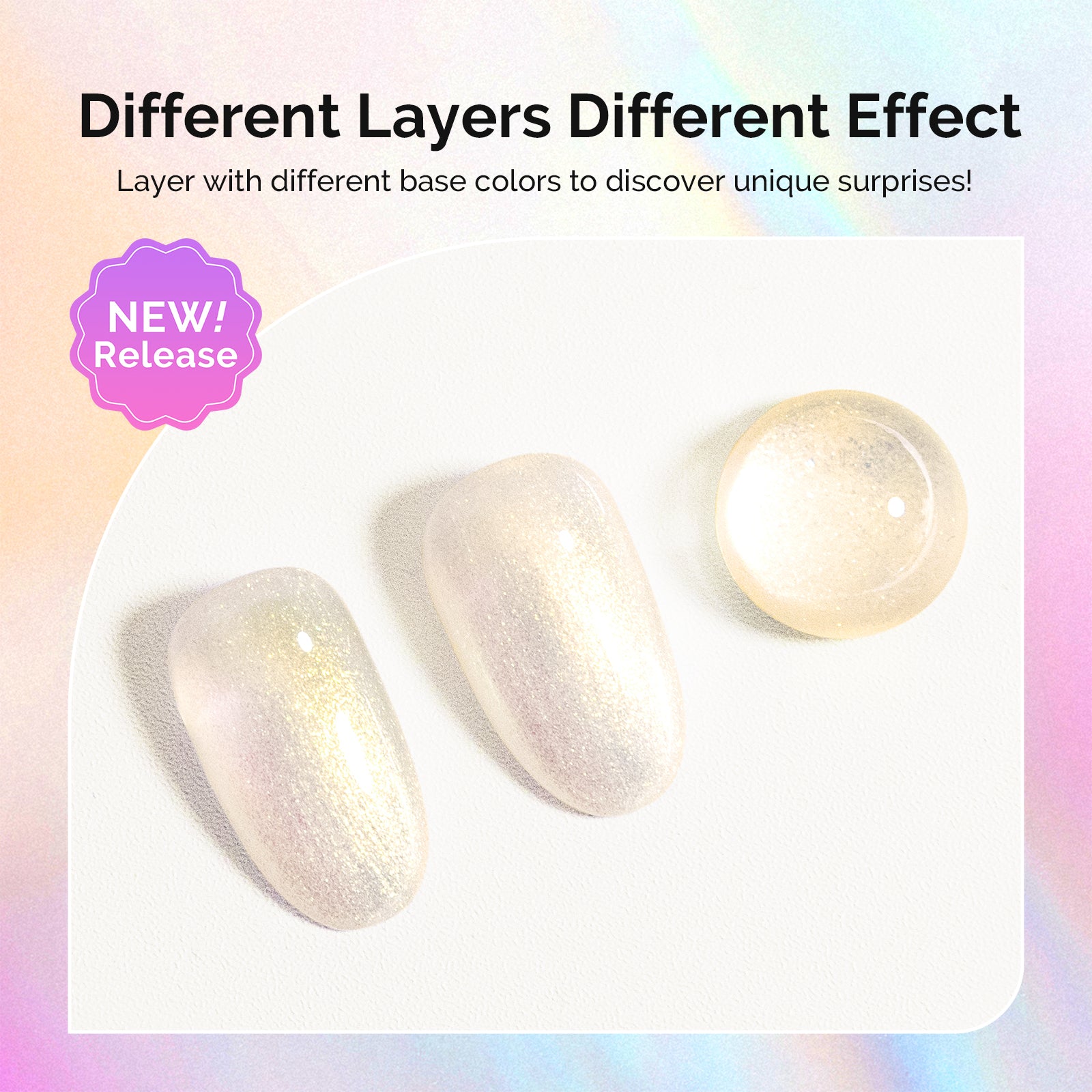 G2303 Jelly White Aurora Shimmer - TPO-Free Thick Gel Nail Polish(15ml)