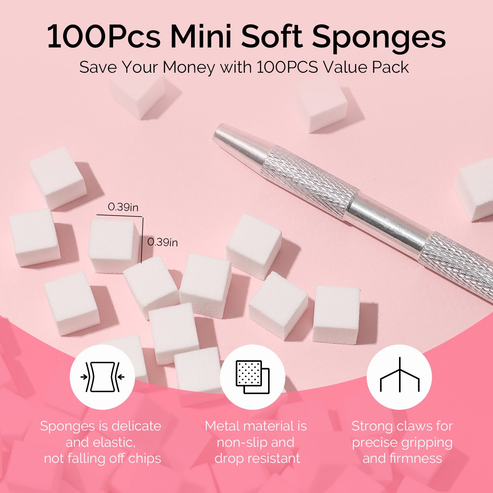 6 Colors Ombre Gel Polish with 100 Sponges & Metal Grabber Set