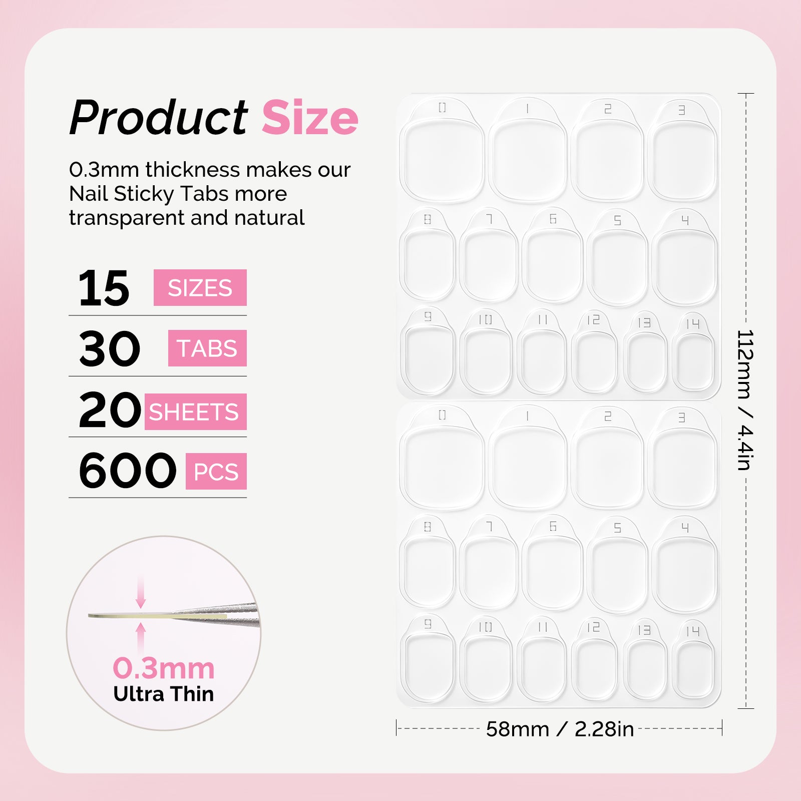 MelodySusie Nail Adhesive Tabs for Press On Nails