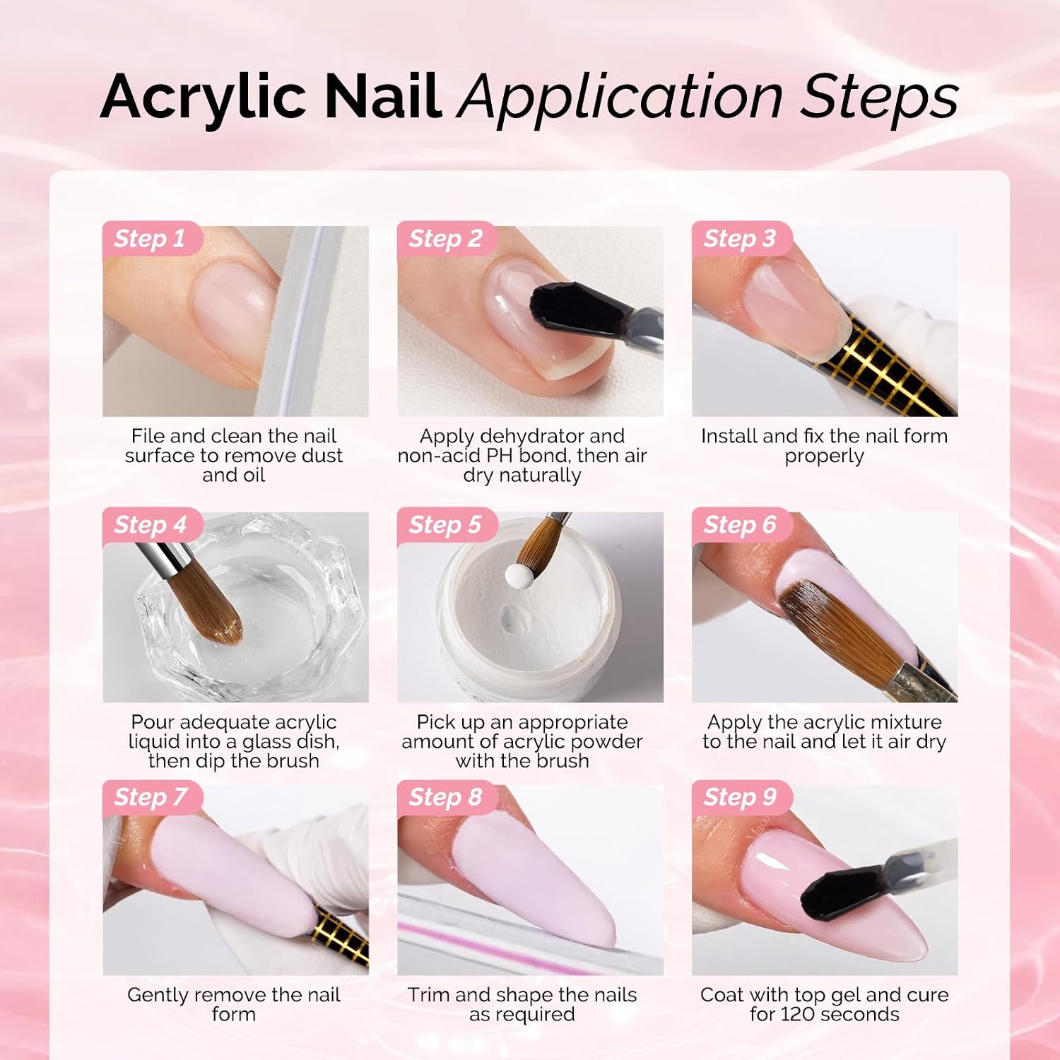 EMA Monomer Acrylic Nail Liquid and Nail Brush