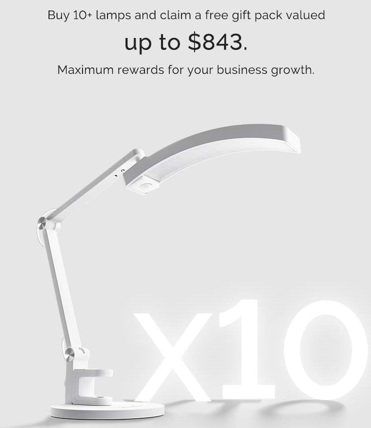 S-Pro29G Nail-Focused 3-Mode Manicure Table Lamp Pack for 10+