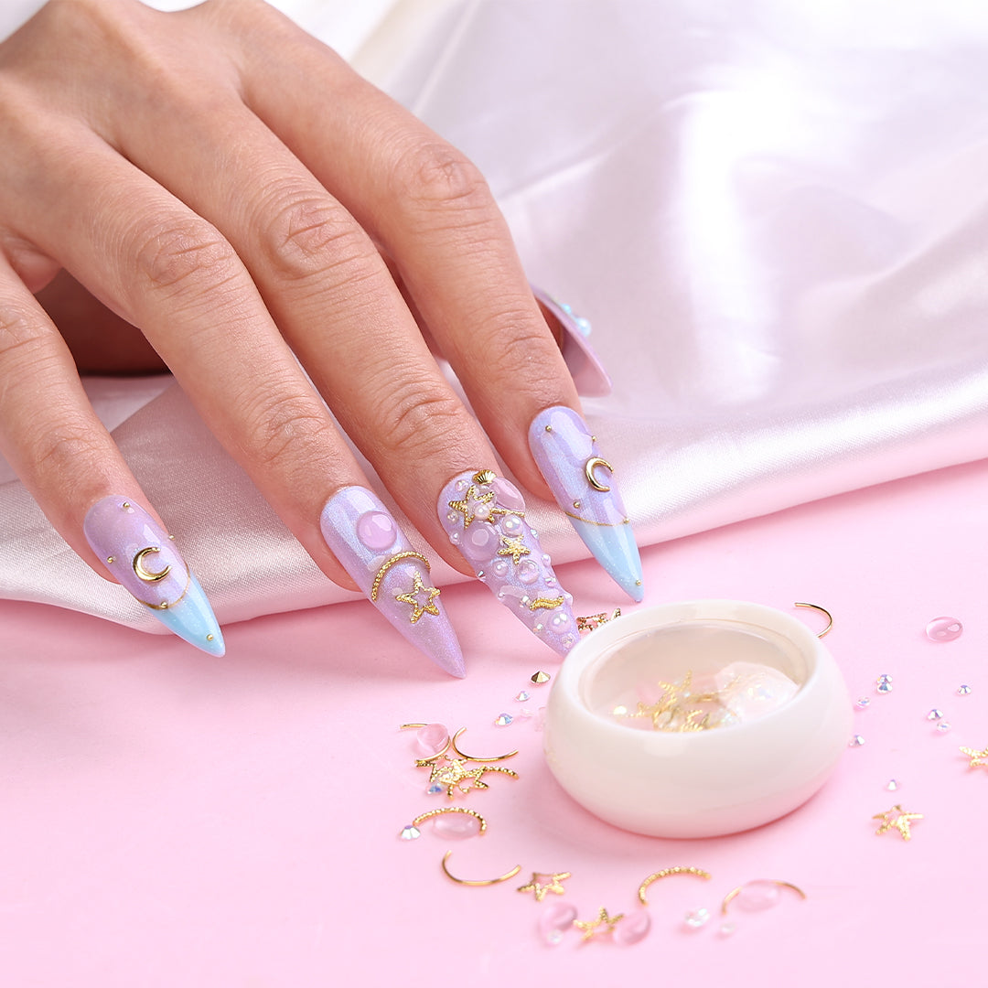 Mixed Rivets Alloy Flatback Crystal Opal Nail Rhinestones