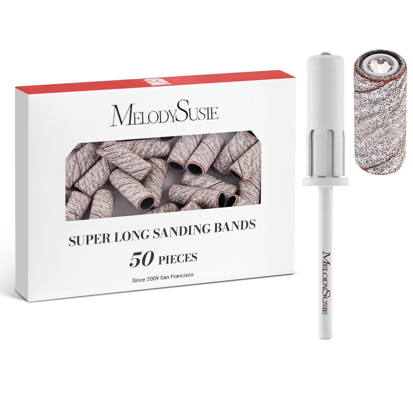 Super Long Sanding Bands with 6.65mm Crystal Mandrel Bit - 50 Pcs