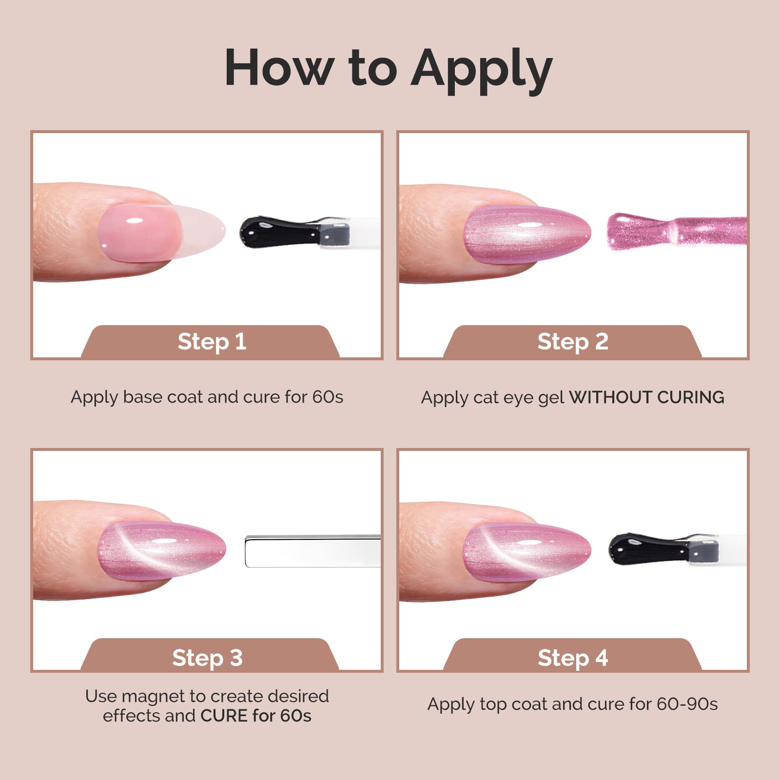Jeweliver Cat Eye HEMA-Free & TPO-Free Gel Nail Polish 0.5 fl oz/15ml - Pearl Gold 1402