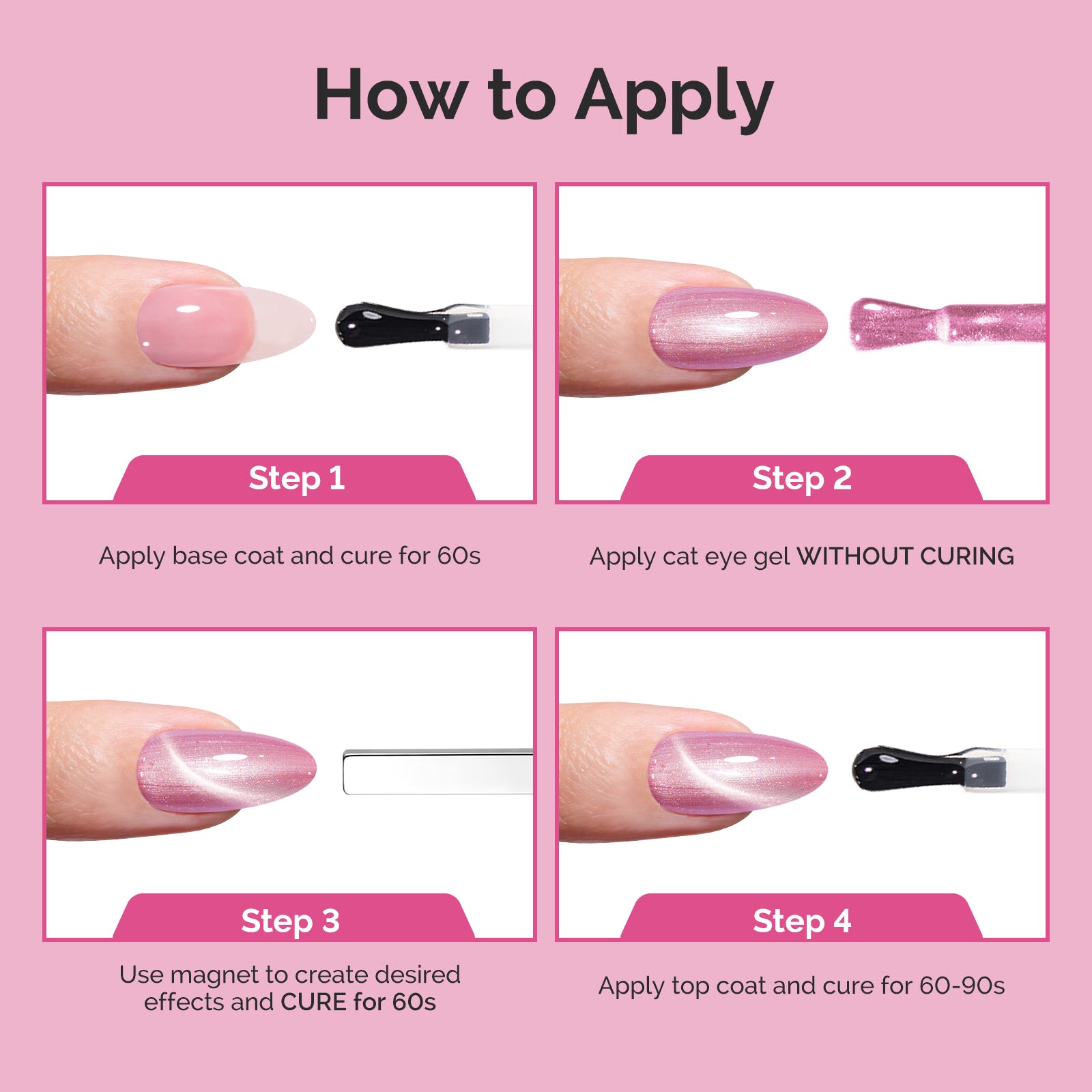 Jeweliver Cat Eye HEMA-Free & TPO-Free Gel Nail Polish 0.5 fl oz/15ml - Starry Pink 1602