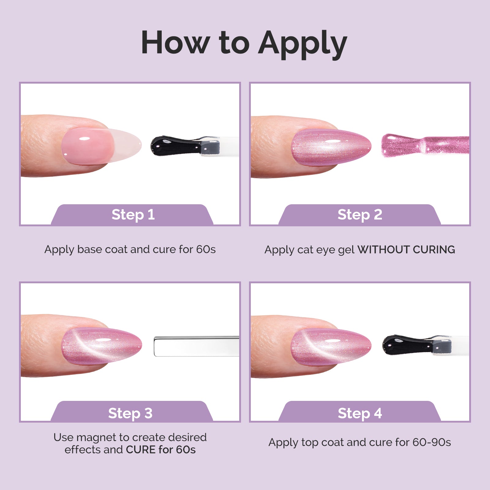 Jeweliver Cat Eye HEMA-Free & TPO-Free Gel Nail Polish 0.5 fl oz/15ml - Aurora Blue Purple 1701