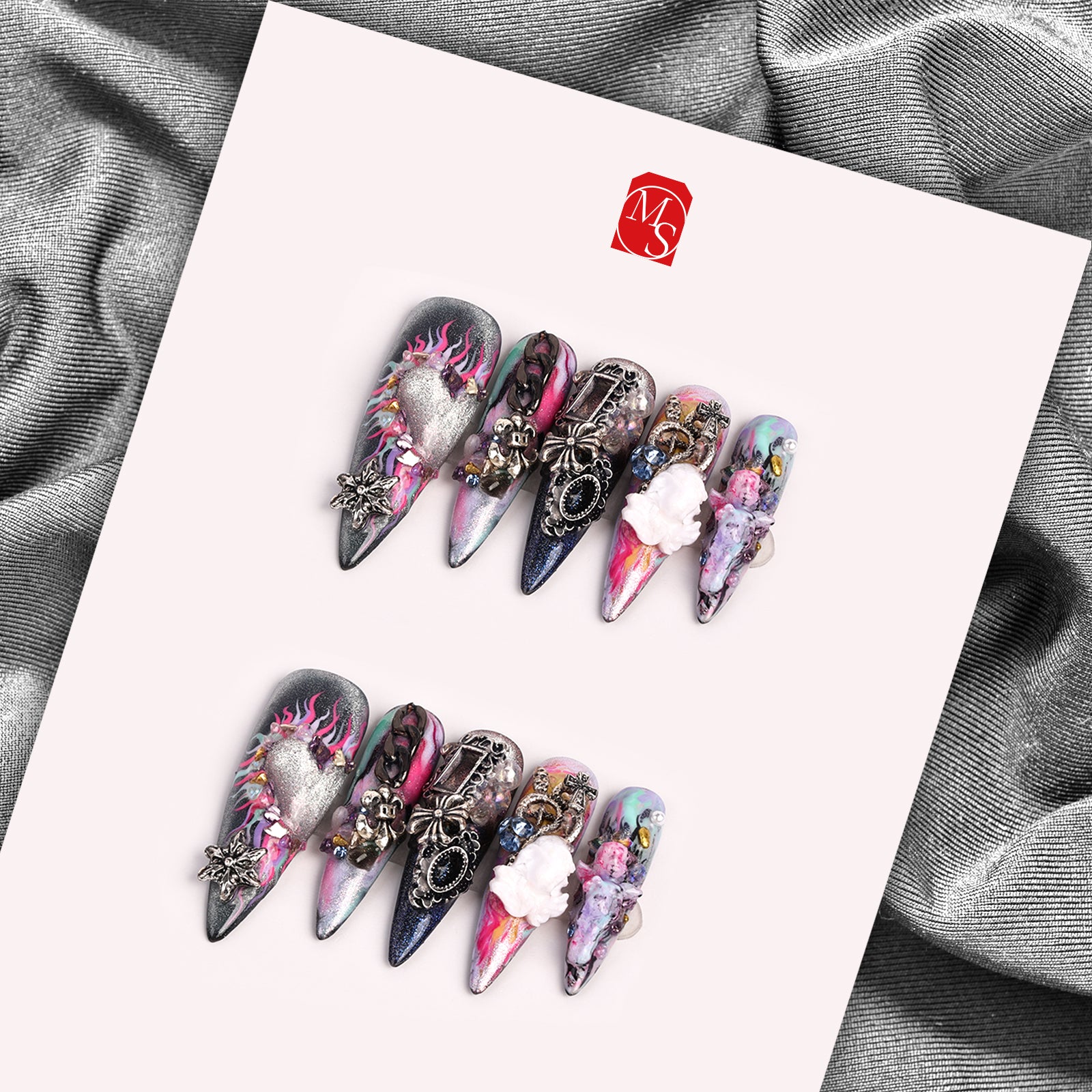 Framed in Love Stiletto Long Press On Nails | MelodySusie