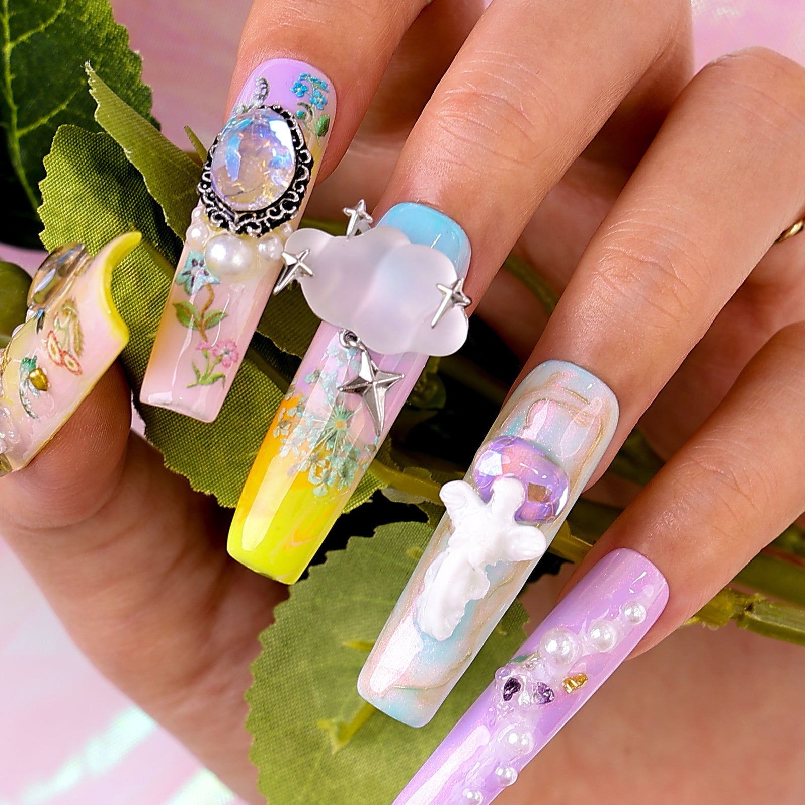 Angelic Oasis Square Xtreme Press On Nails