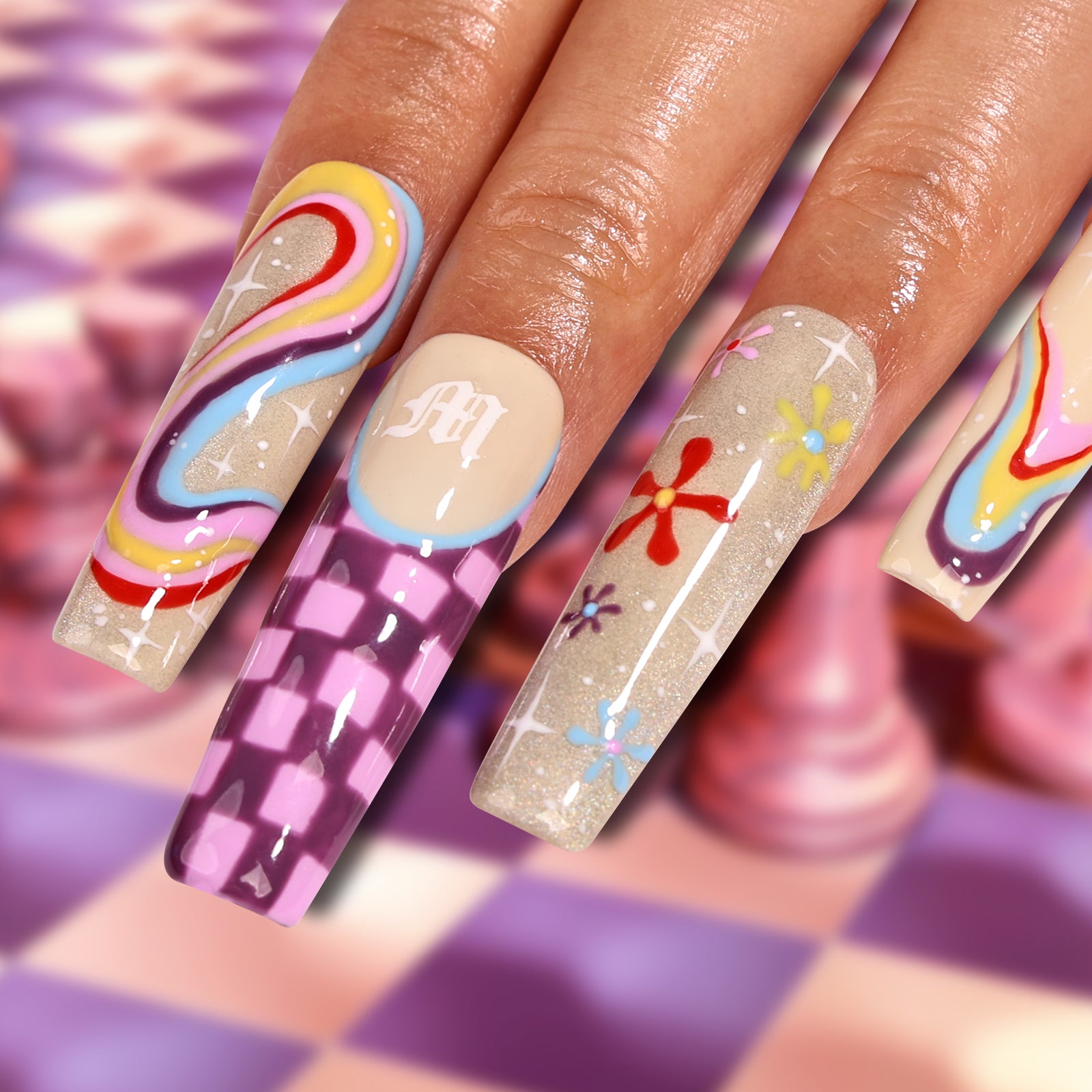 Space Girl Square Xtreme Press On Nails