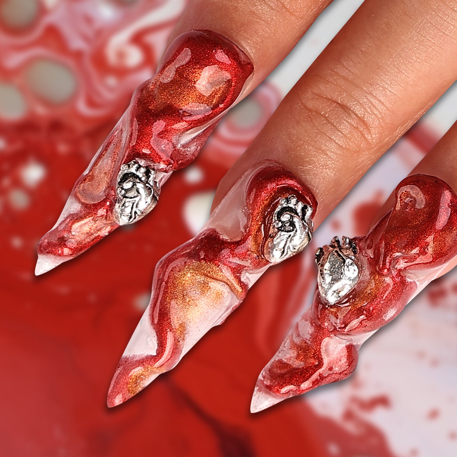 Scarlet Witch Stiletto Long Press On Nails | MelodySusie