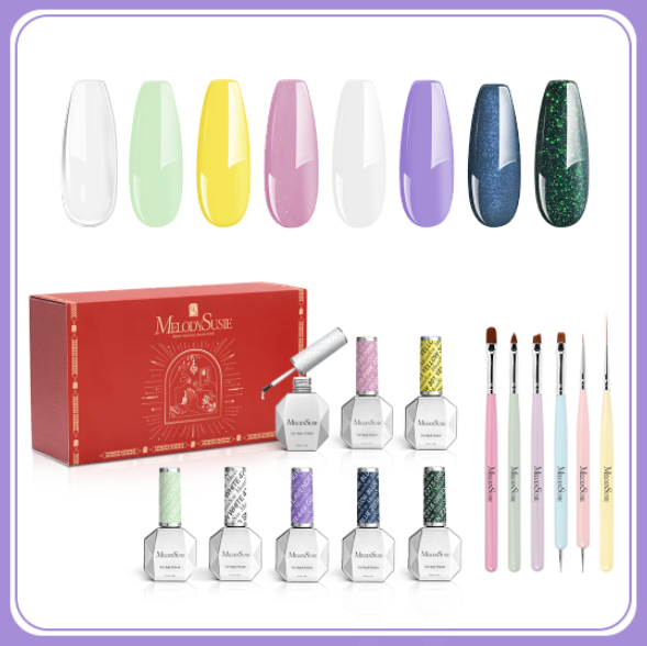 Summer Picnic 7+1 Gel Nail Polish Set(15ml)