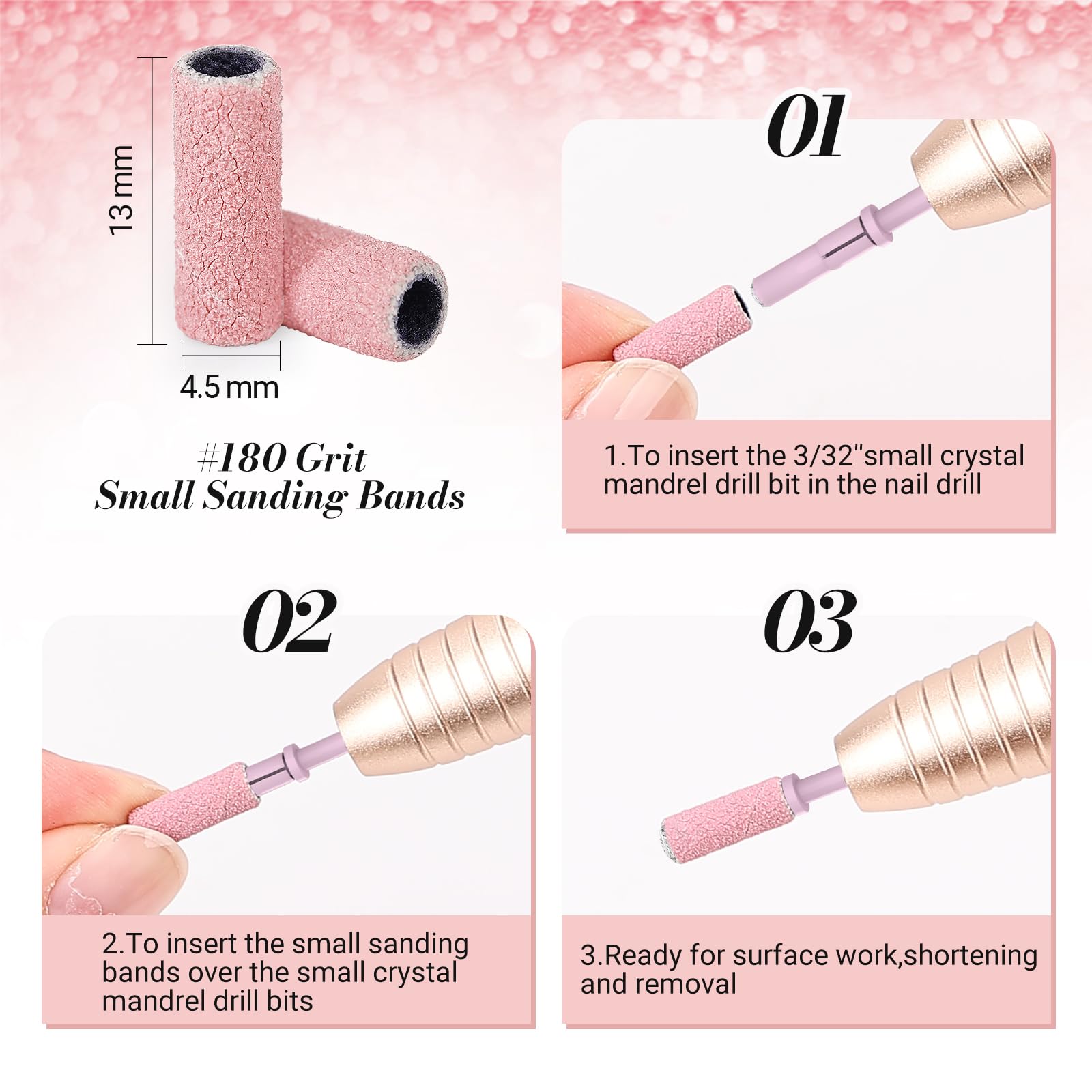 Professional Small Sanding Bands 100 Pcs Refill Pack Without Mandrel Bit