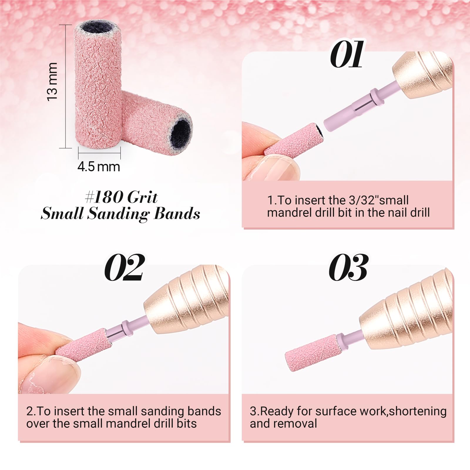 Professional Small Sanding Bands 100 Pcs Refill Pack Without Mandrel Bit