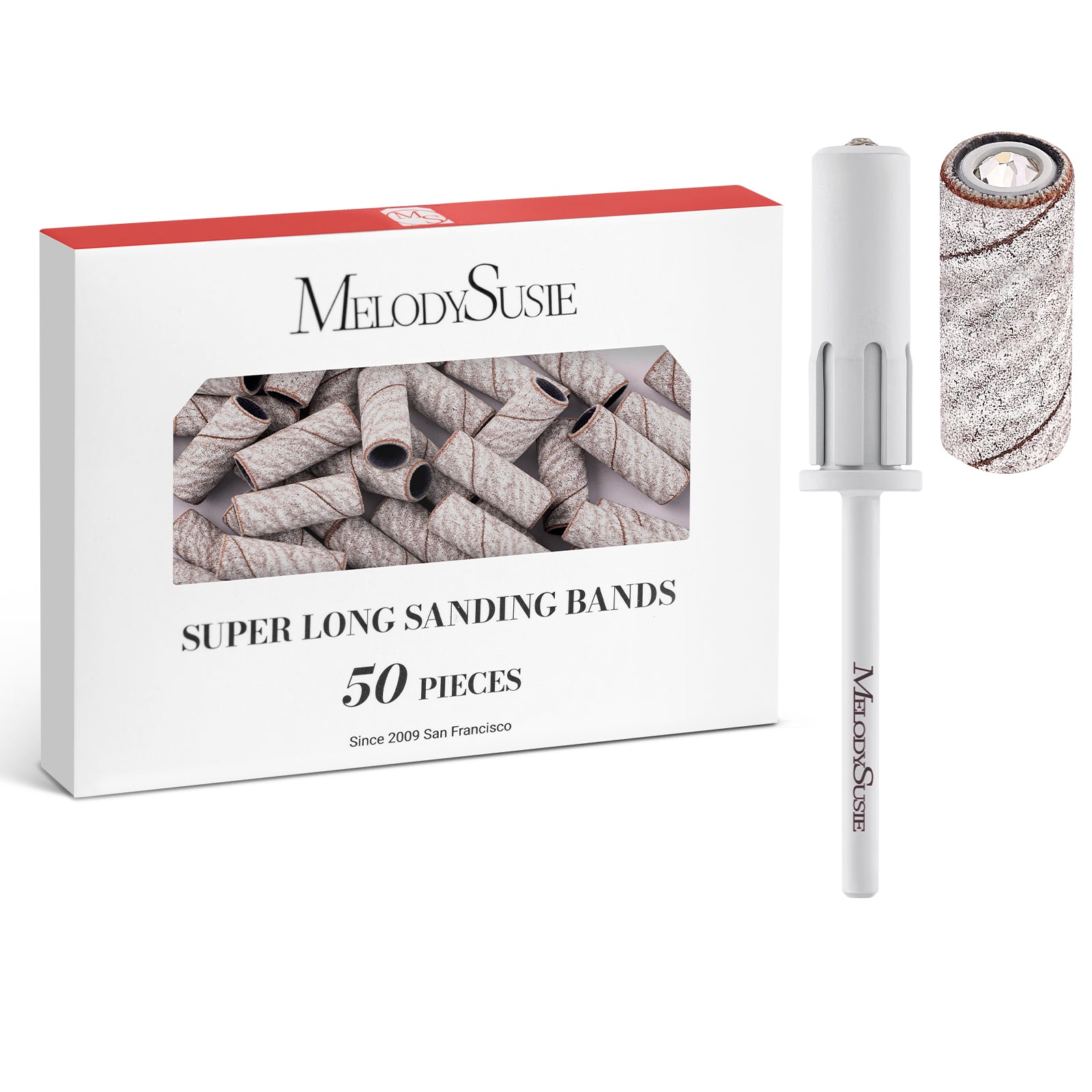 Super Long Sanding Bands with 6.65mm Crystal Mandrel Bit - 50 Pcs